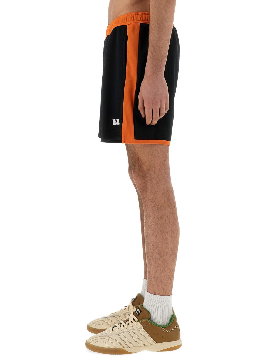 Wales Bonner Lightweight Polyester Jersey Bermuda Shorts — Black, view 4