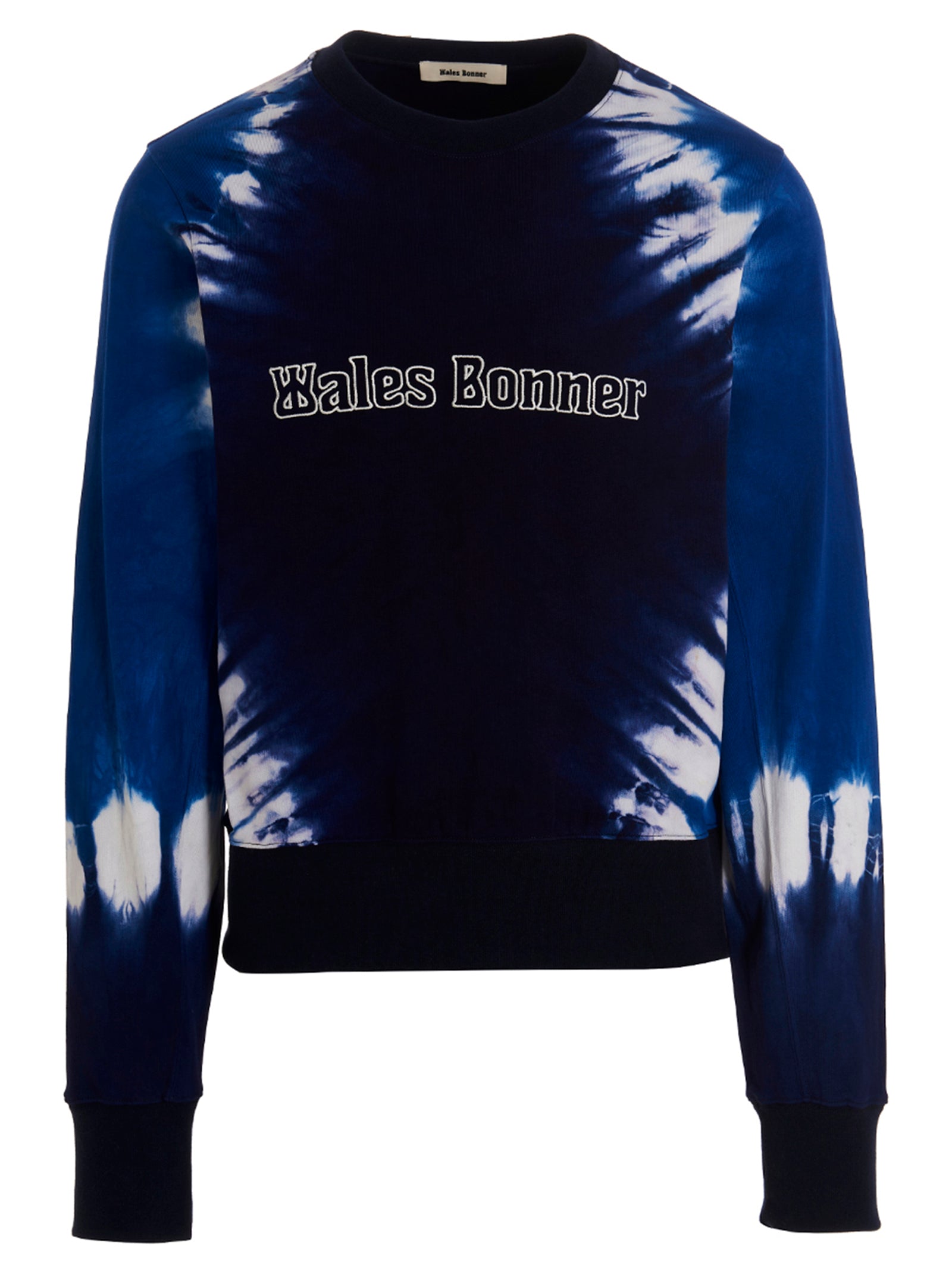 Wales Bonner Tie-Dye Logo-Embroidered Sweatshirt — Blue by Wales Bonner