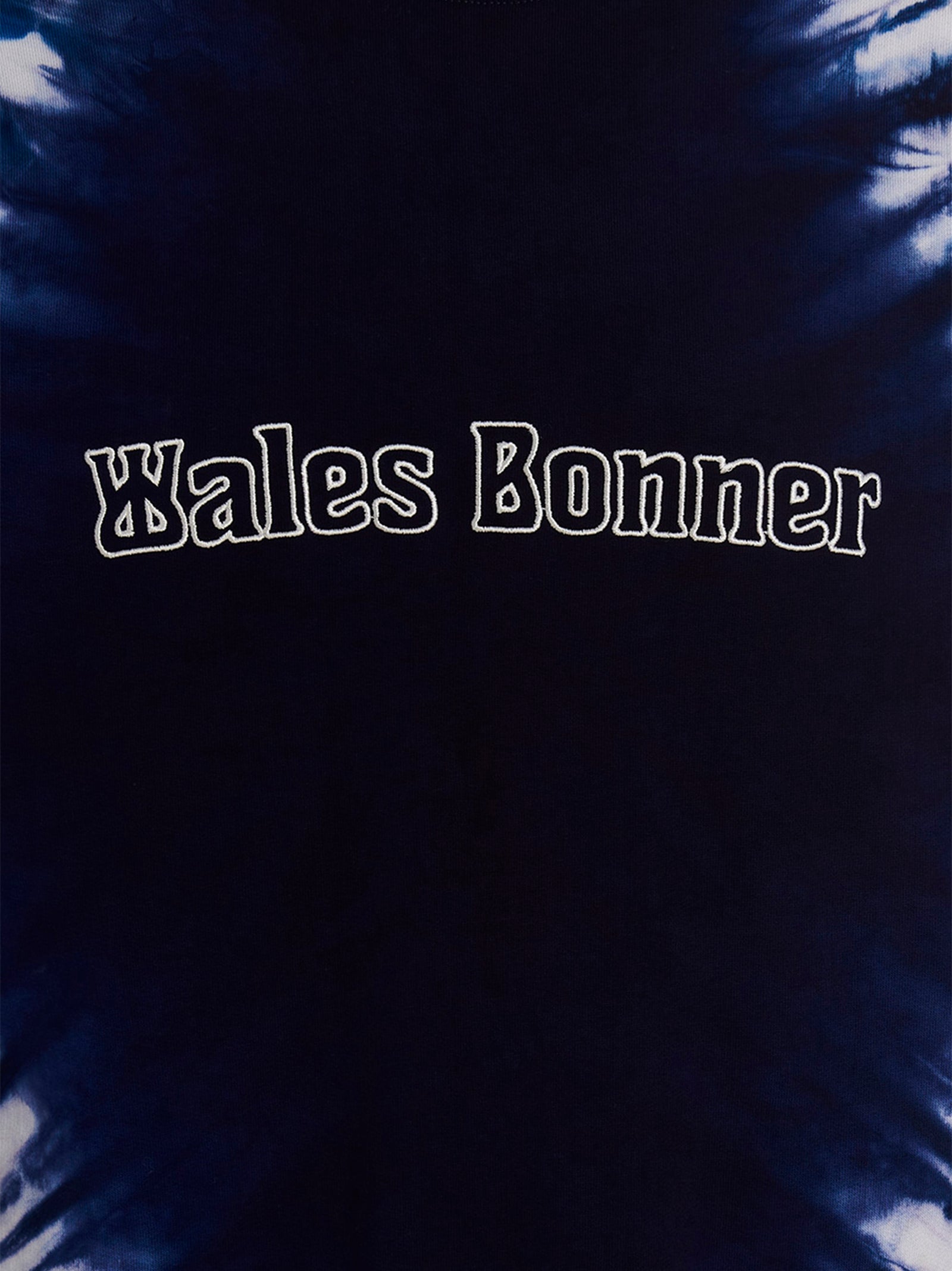 Wales Bonner Tie-Dye Logo-Embroidered Sweatshirt — Blue, view 4