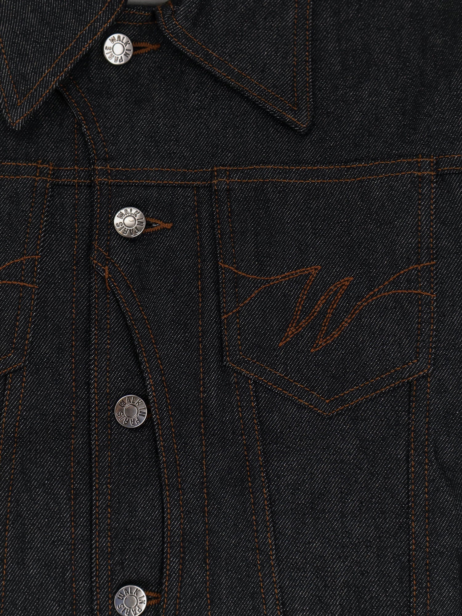 Walk In Paris Denim Jacket — Black, view 3