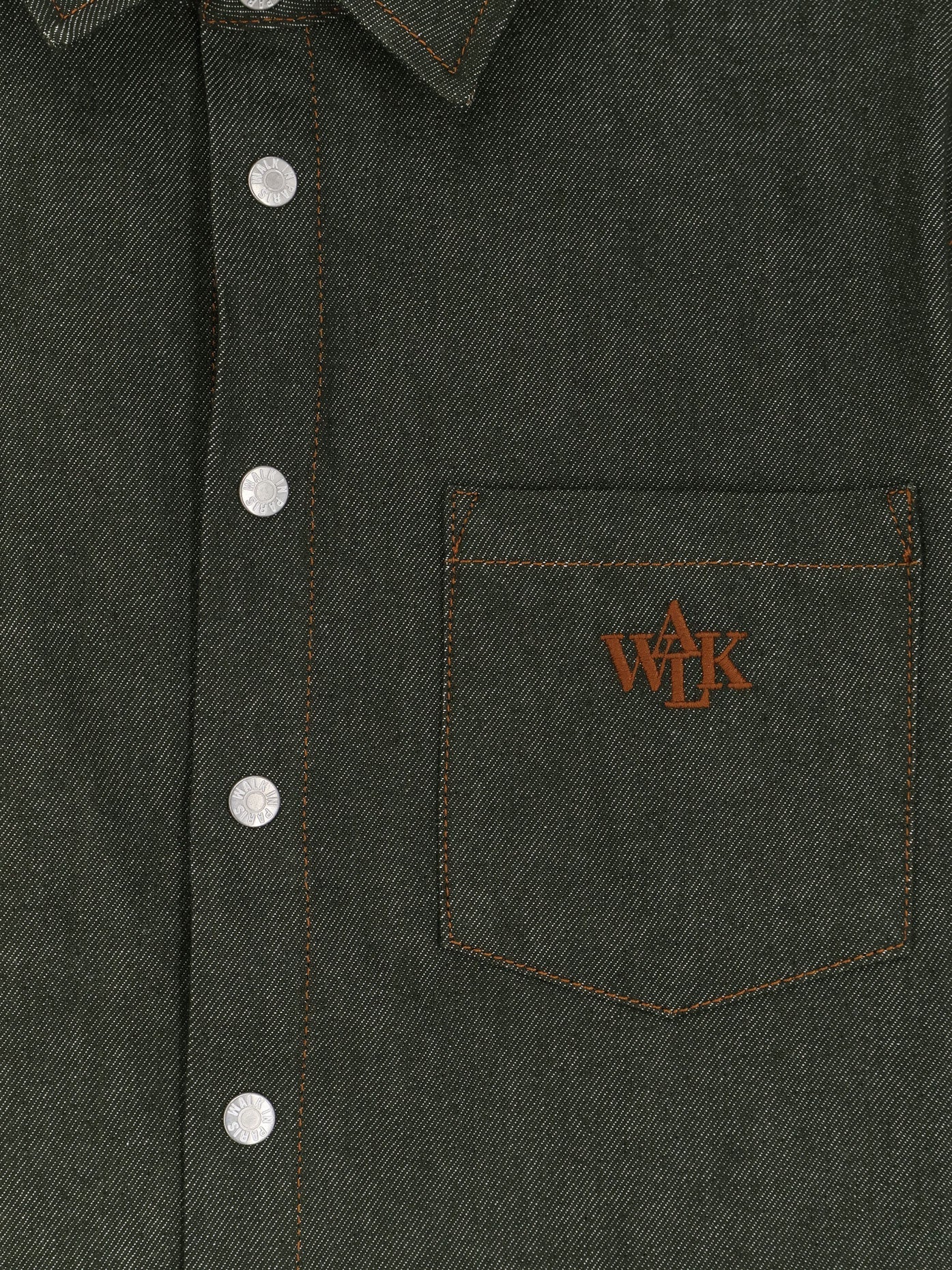 Walk In Paris Denim Shirt — Green, view 3