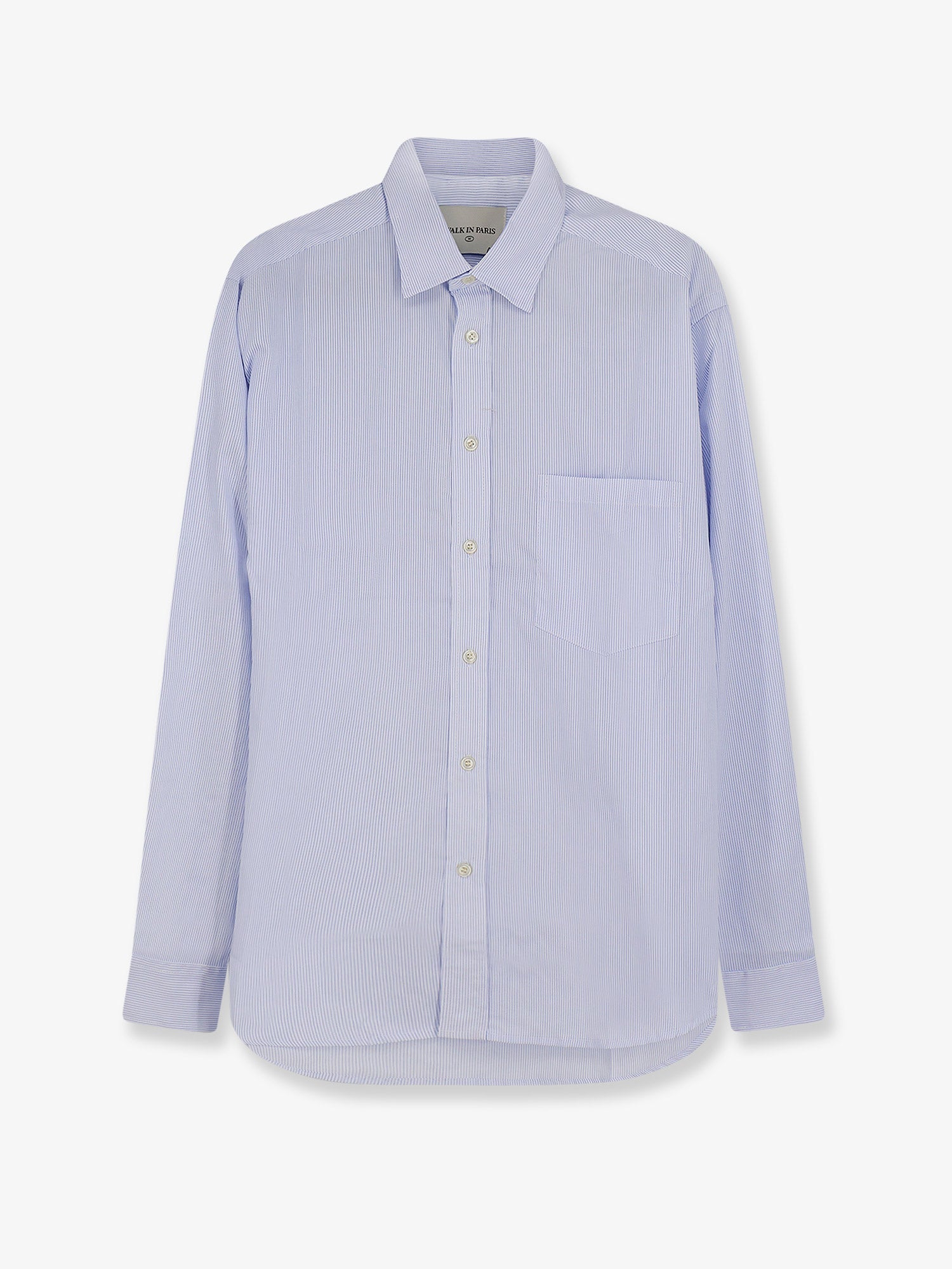 Walk In Paris Pinstriped Cotton Shirt — White by Walk In Paris