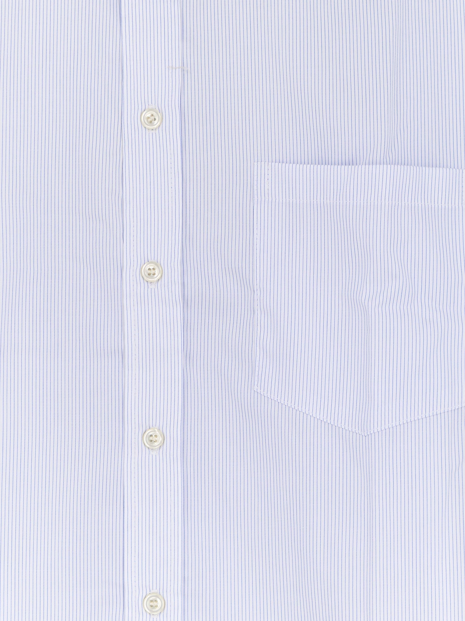 Walk In Paris Pinstriped Cotton Shirt — White, view 3