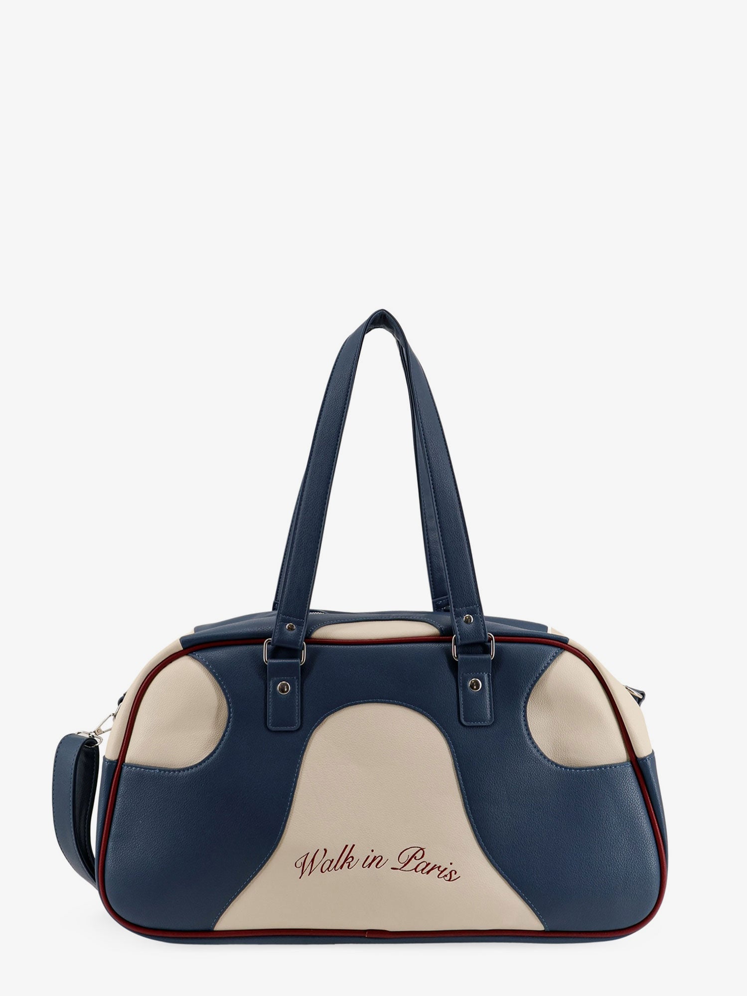 Walk In Paris Colorblock Leather Shoulder Bag — Navy by Walk In Paris