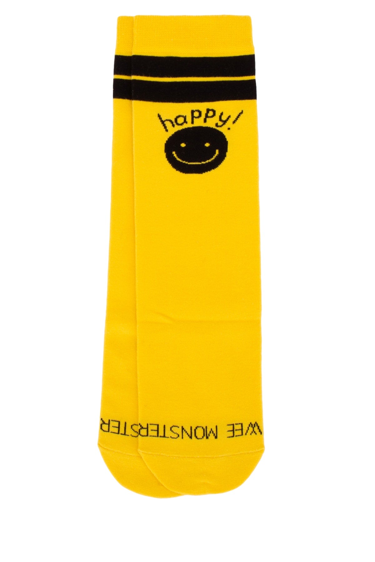 Wee Monster Happy Smiley-Face Cotton Socks — Yellow by Wee Monster