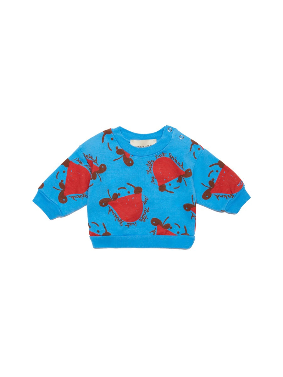 Weekend House Kids. Organic Cotton Crewneck Sweatshirt — Blue by Weekend House Kids.