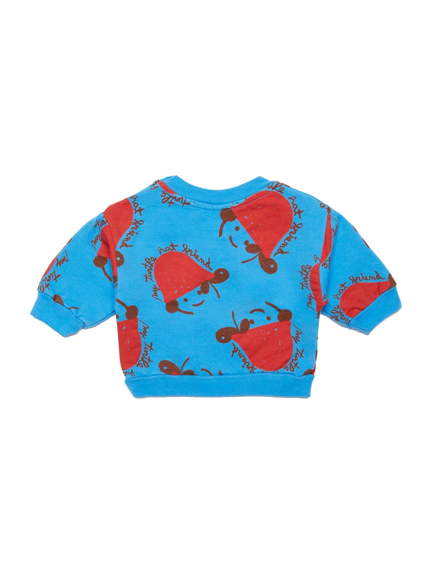 Weekend House Kids. Organic Cotton Crewneck Sweatshirt — Blue, view 2