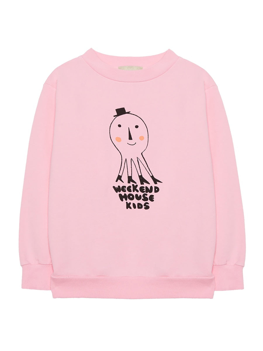 Weekend House Kids. Octopus-Print Organic Cotton Sweatshirt — Pink by Weekend House Kids.
