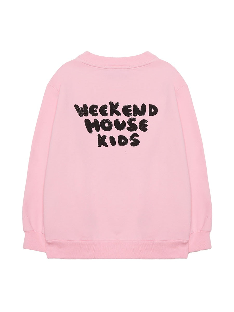 Weekend House Kids. Octopus-Print Organic Cotton Sweatshirt — Pink, view 2