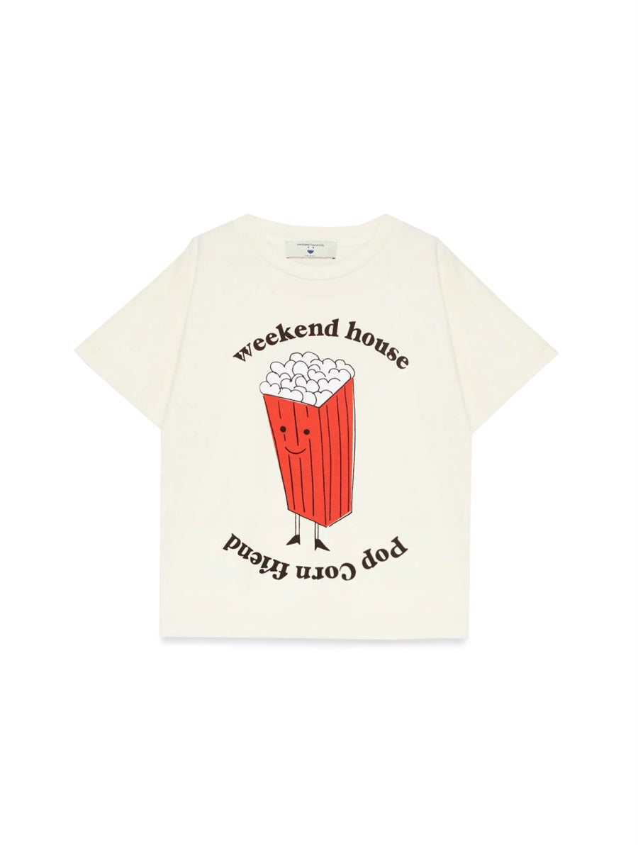 Weekend House Kids. Popcorn Texture Organic Cotton T-Shirt — Beige by Weekend House Kids.