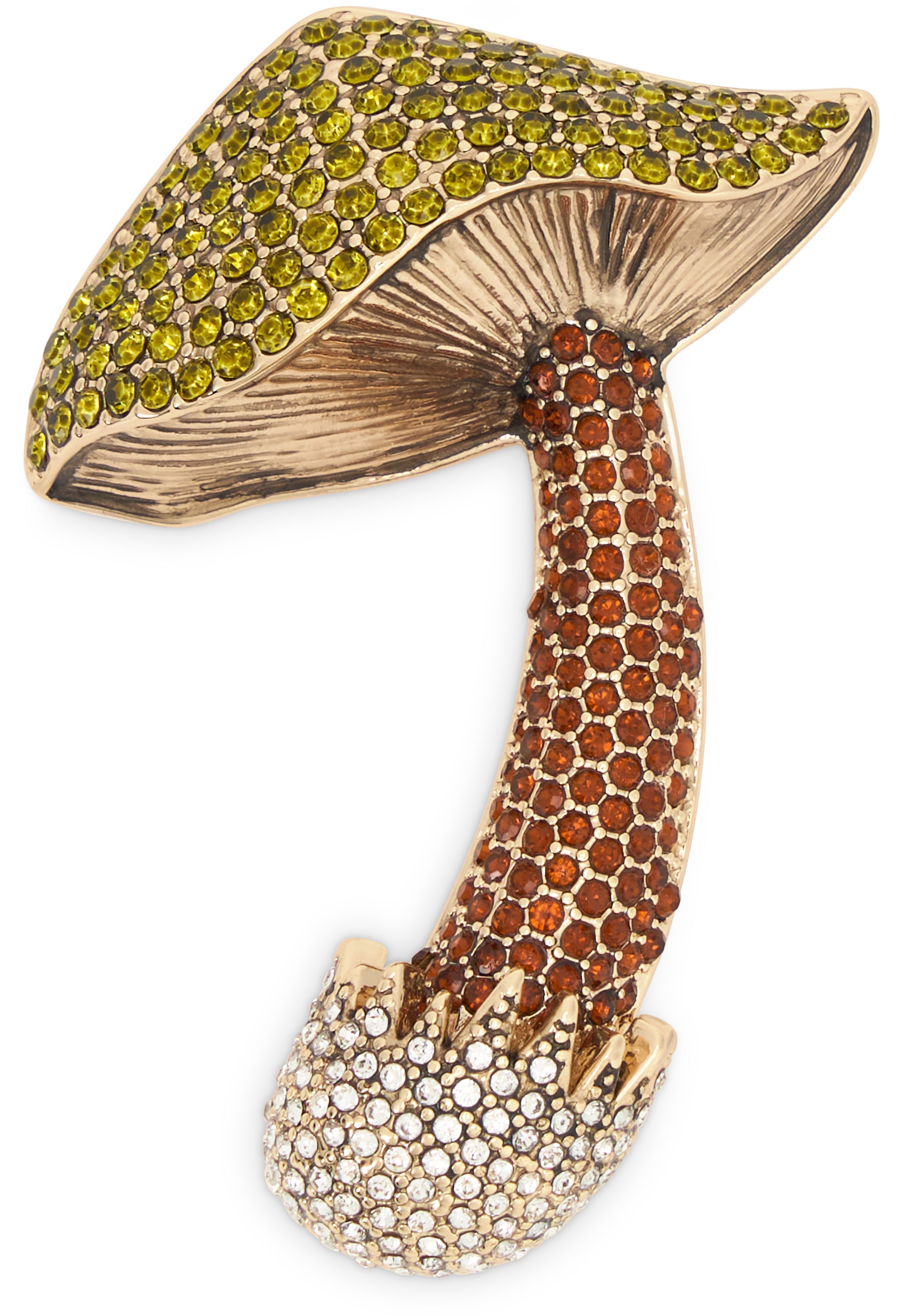 Weekend Max Mara Mushroom-Shaped Crystal Brooch — Beige, view 2
