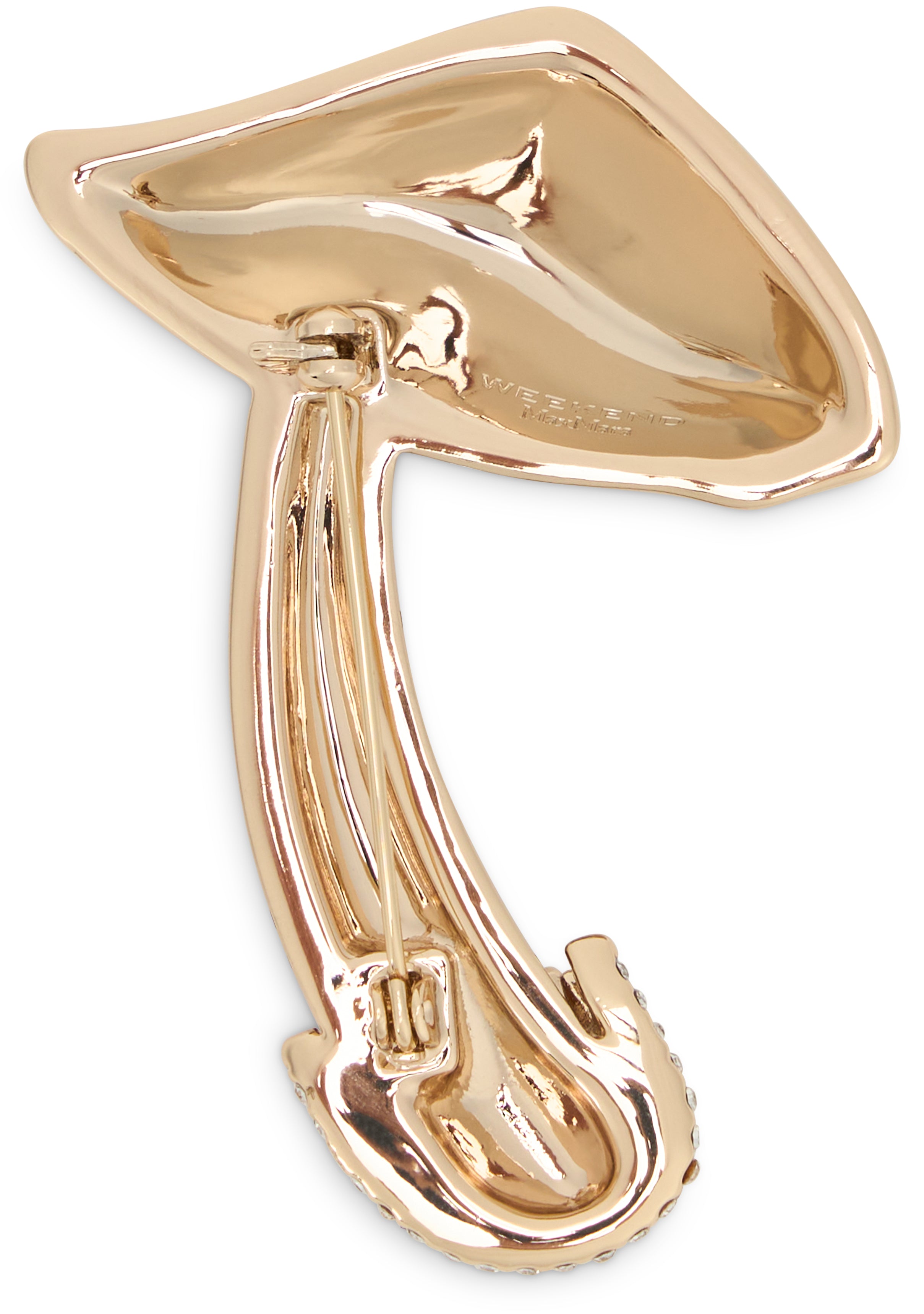 Weekend Max Mara Mushroom-Shaped Crystal Brooch — Beige, view 3