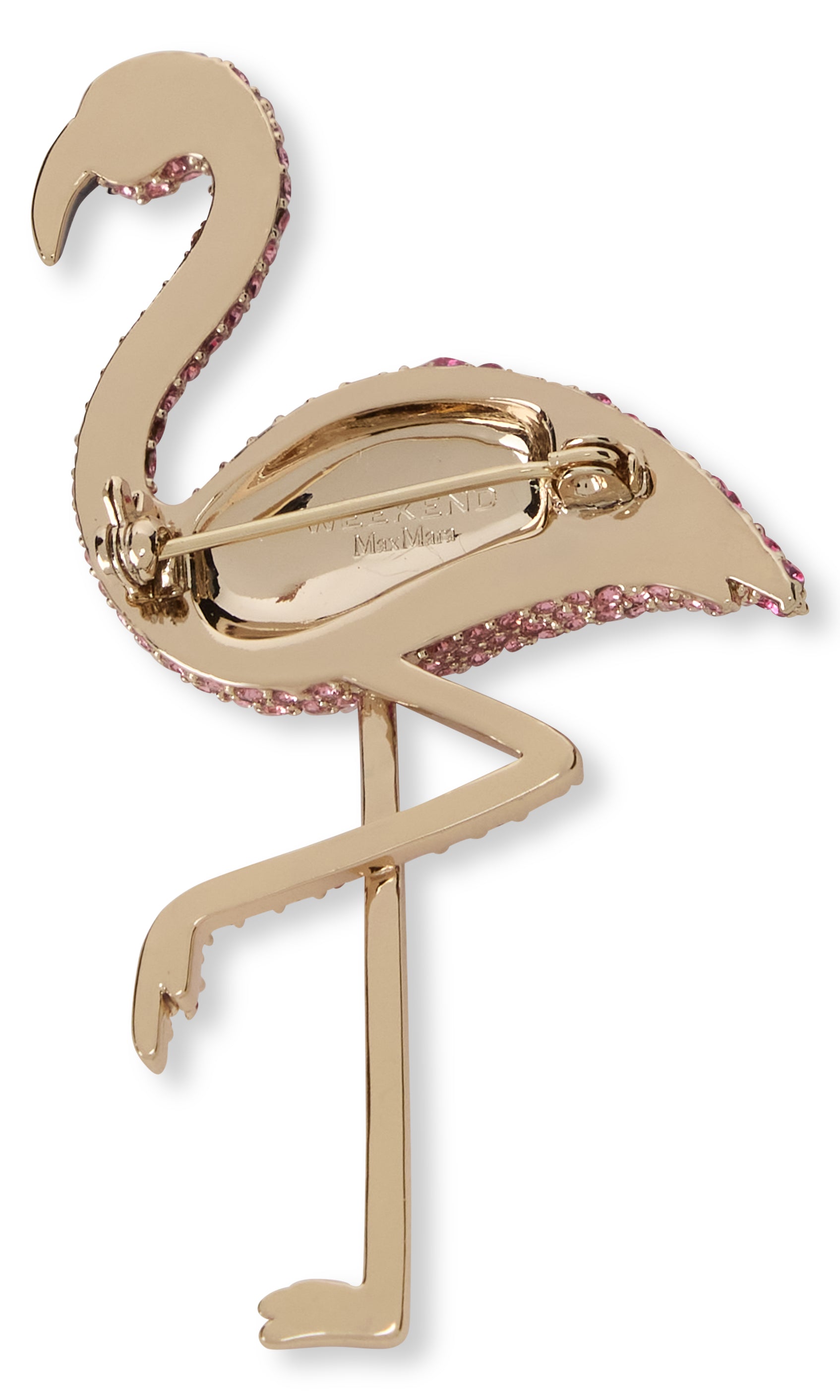 Weekend Max Mara Flamingo Rhinestone Brooch — Pink, view 3