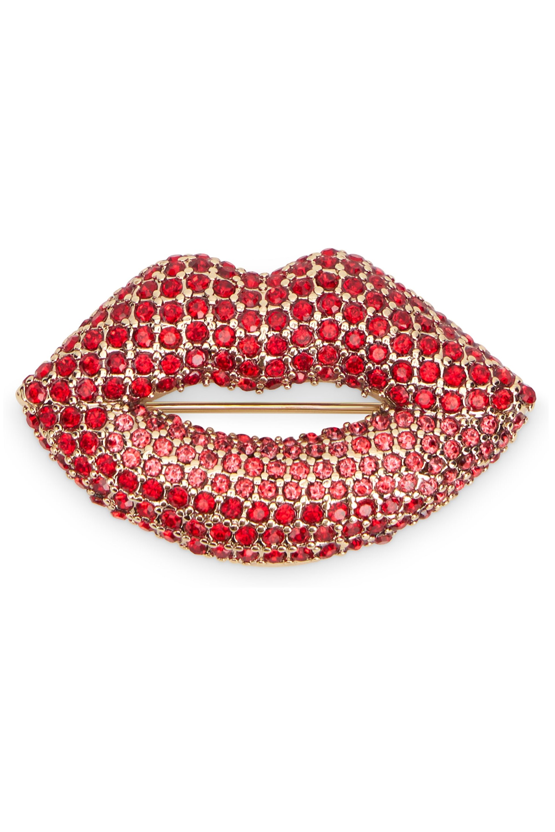 Weekend Max Mara Metal Lip Brooch — Red by Weekend Max Mara