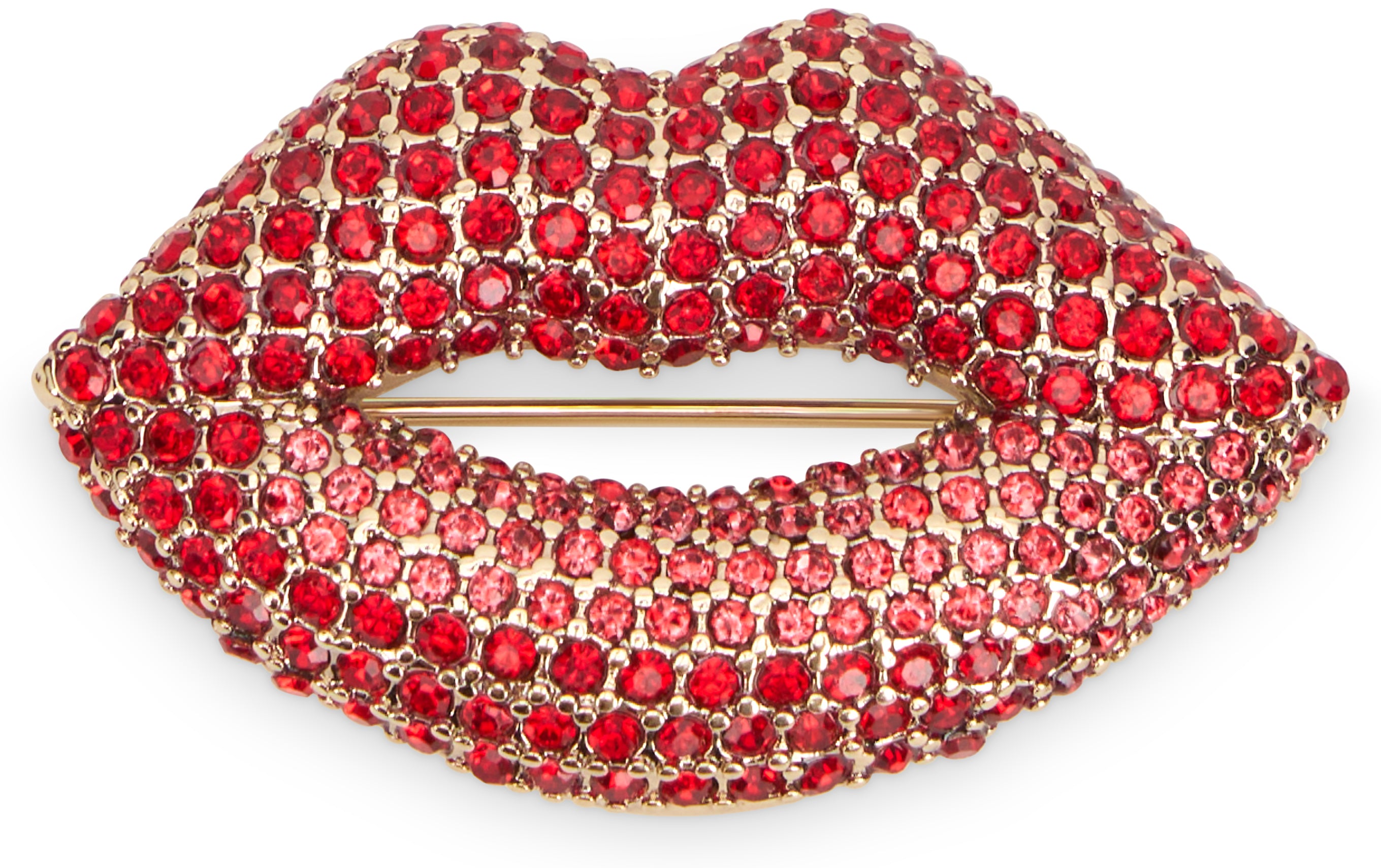Weekend Max Mara Metal Lip Brooch — Red, view 2