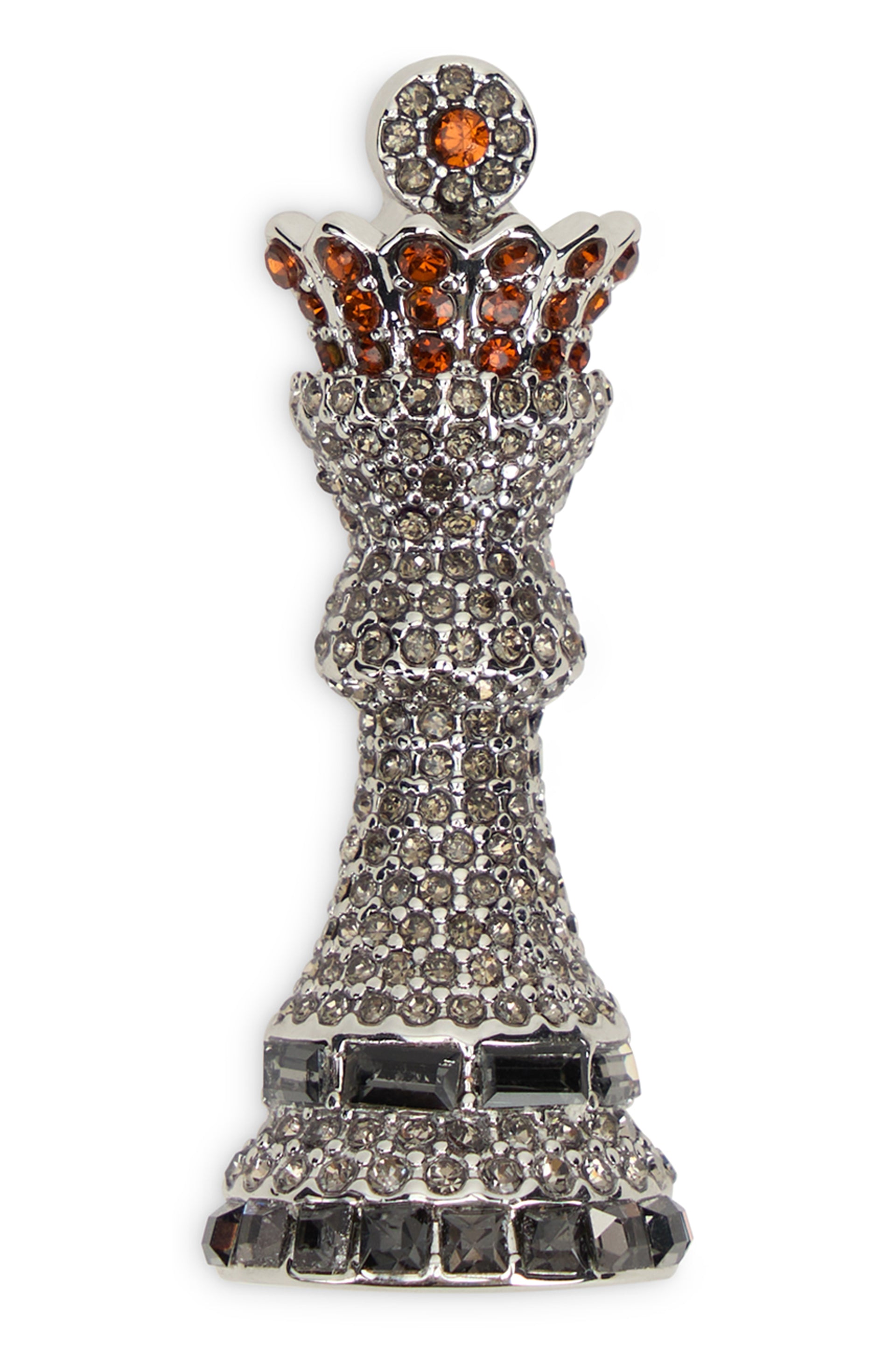 Weekend Max Mara Crystal-Embellished Token Silhouette Brooch — Silver by Weekend Max Mara