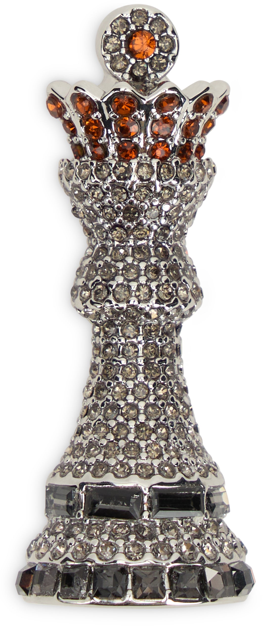 Weekend Max Mara Crystal-Embellished Token Silhouette Brooch — Silver, view 2