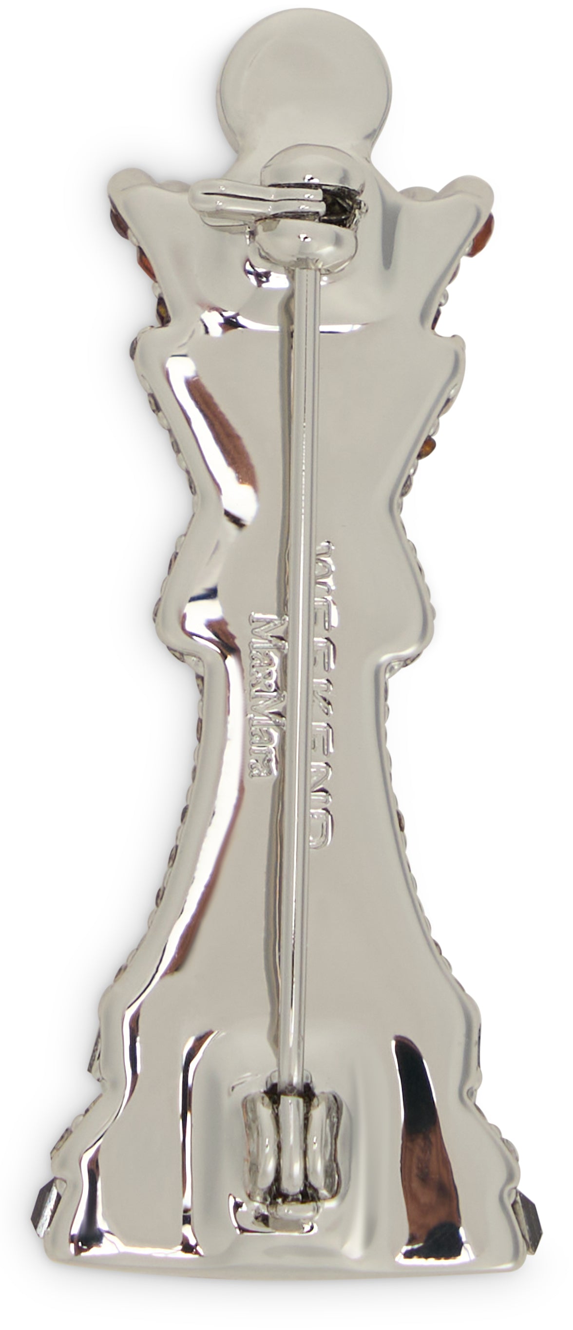 Weekend Max Mara Crystal-Embellished Token Silhouette Brooch — Silver, view 3