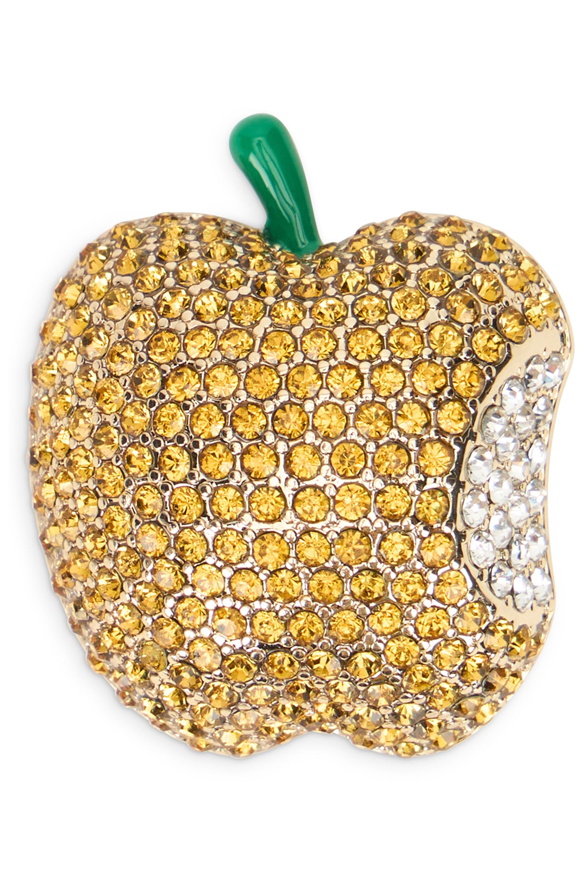 Weekend Max Mara Crystal Apple-Shaped Brooch — Yellow by Weekend Max Mara
