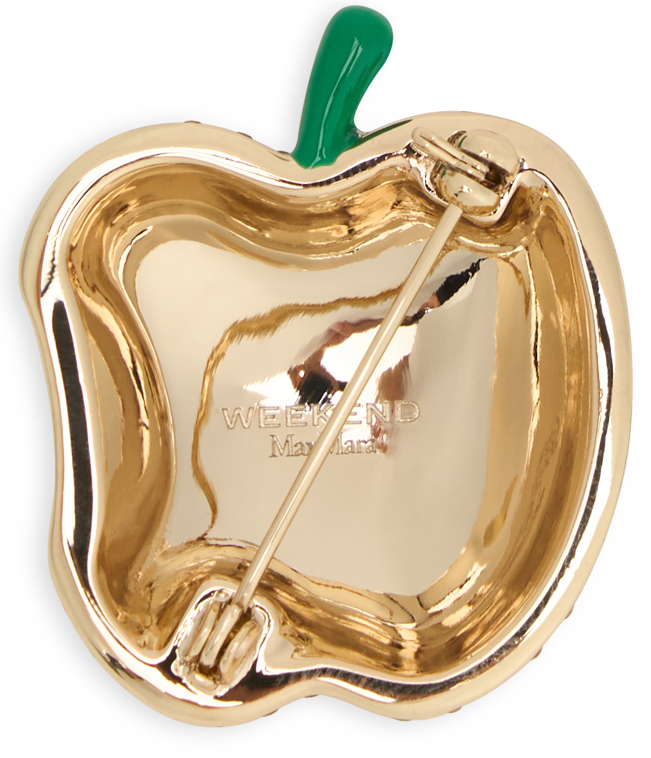Weekend Max Mara Crystal Apple-Shaped Brooch — Yellow, view 3