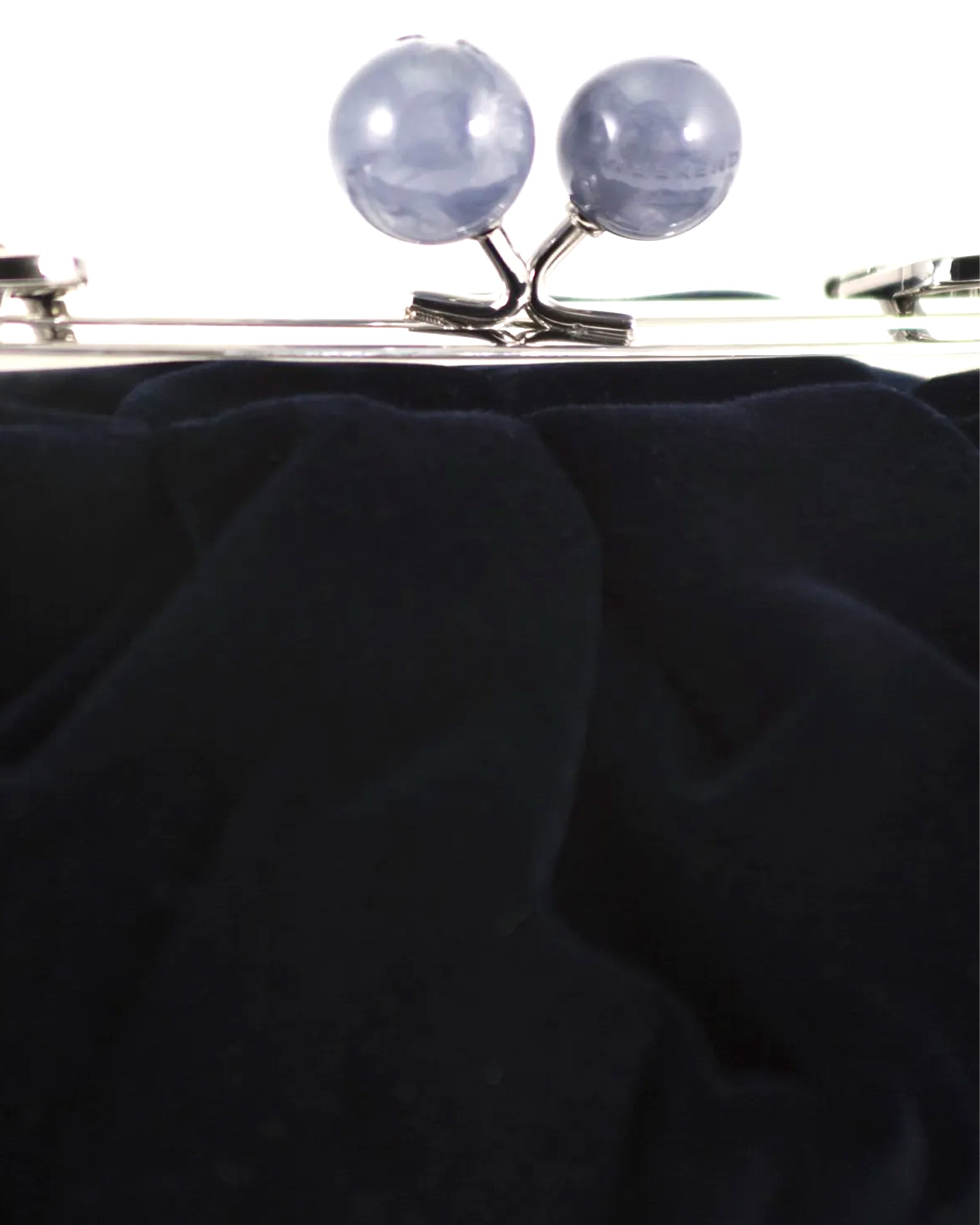 Weekend Max Mara Cotton Velvet Clutch — Navy, view 2