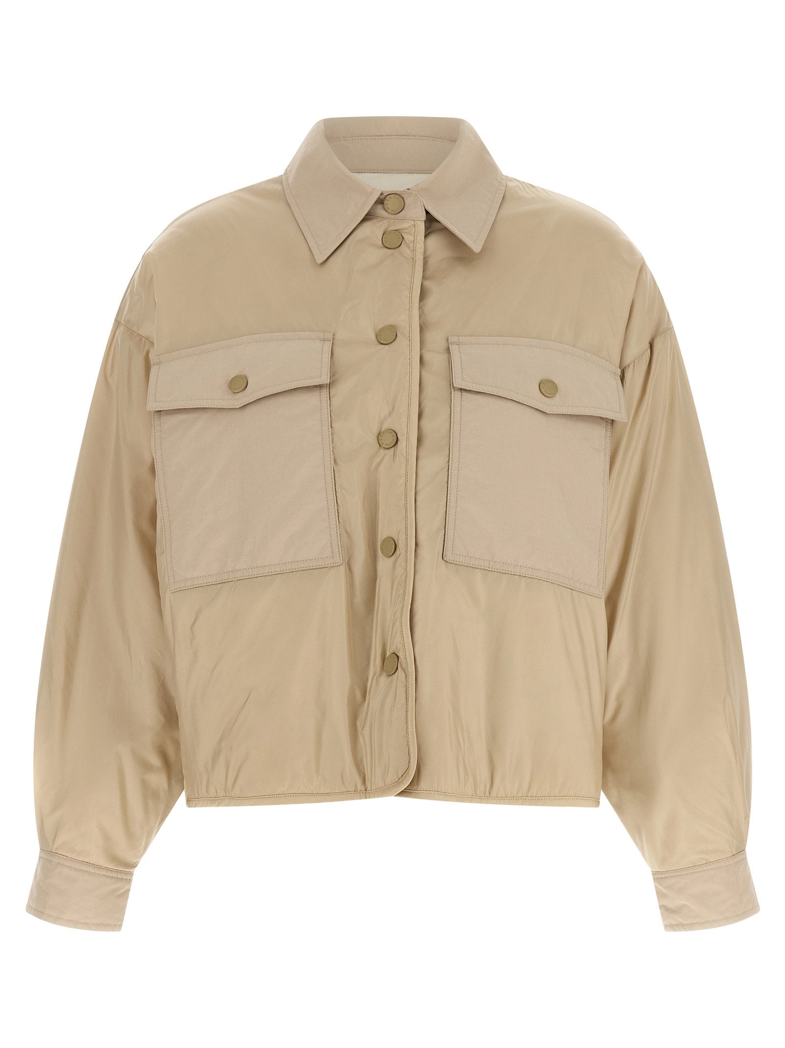 Weekend Max Mara Padded Technical Canvas Jacket — Beige by Weekend Max Mara