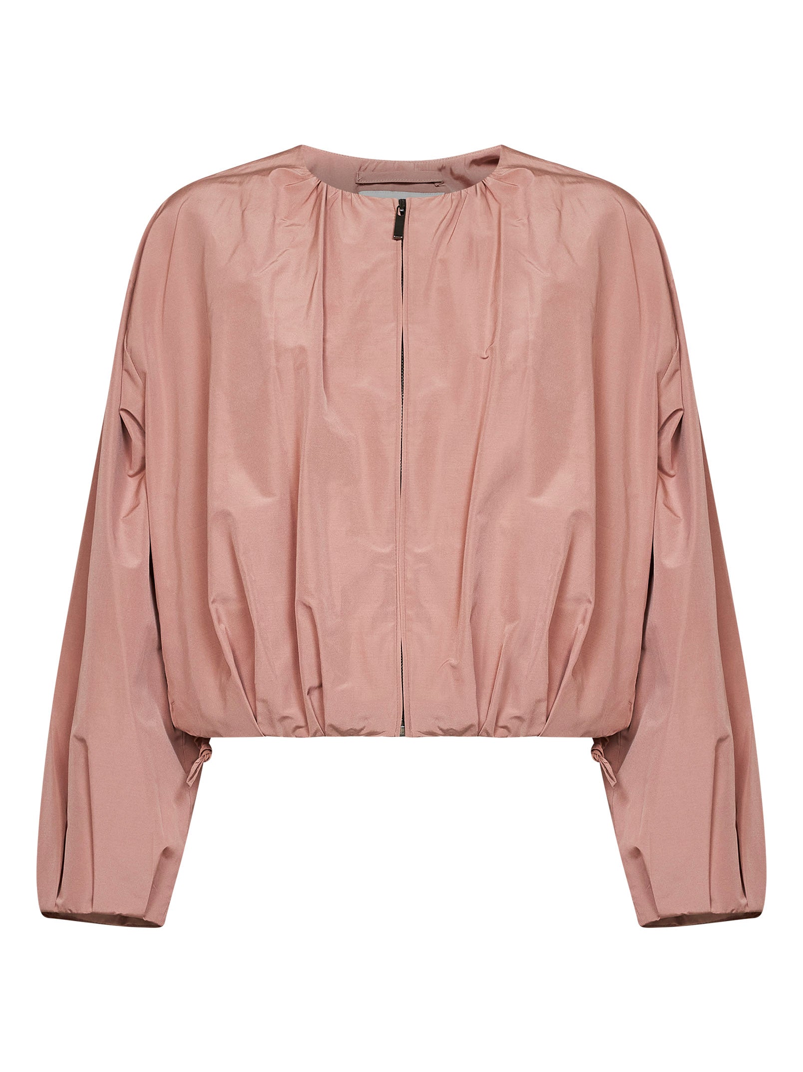 Weekend Max Mara Cropped Taffeta Leather Jacket — Pink by Weekend Max Mara