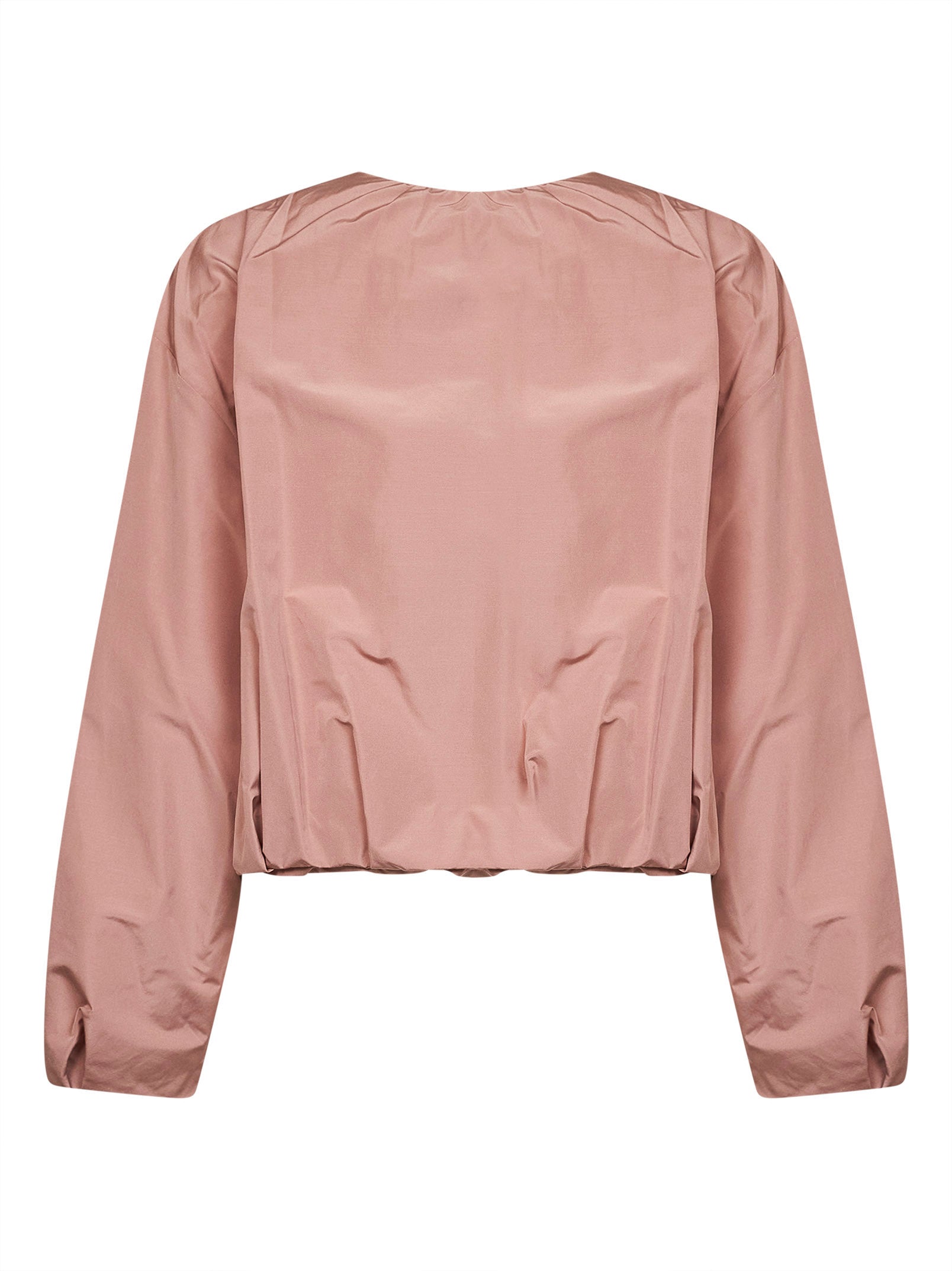 Weekend Max Mara Cropped Taffeta Leather Jacket — Pink, view 2