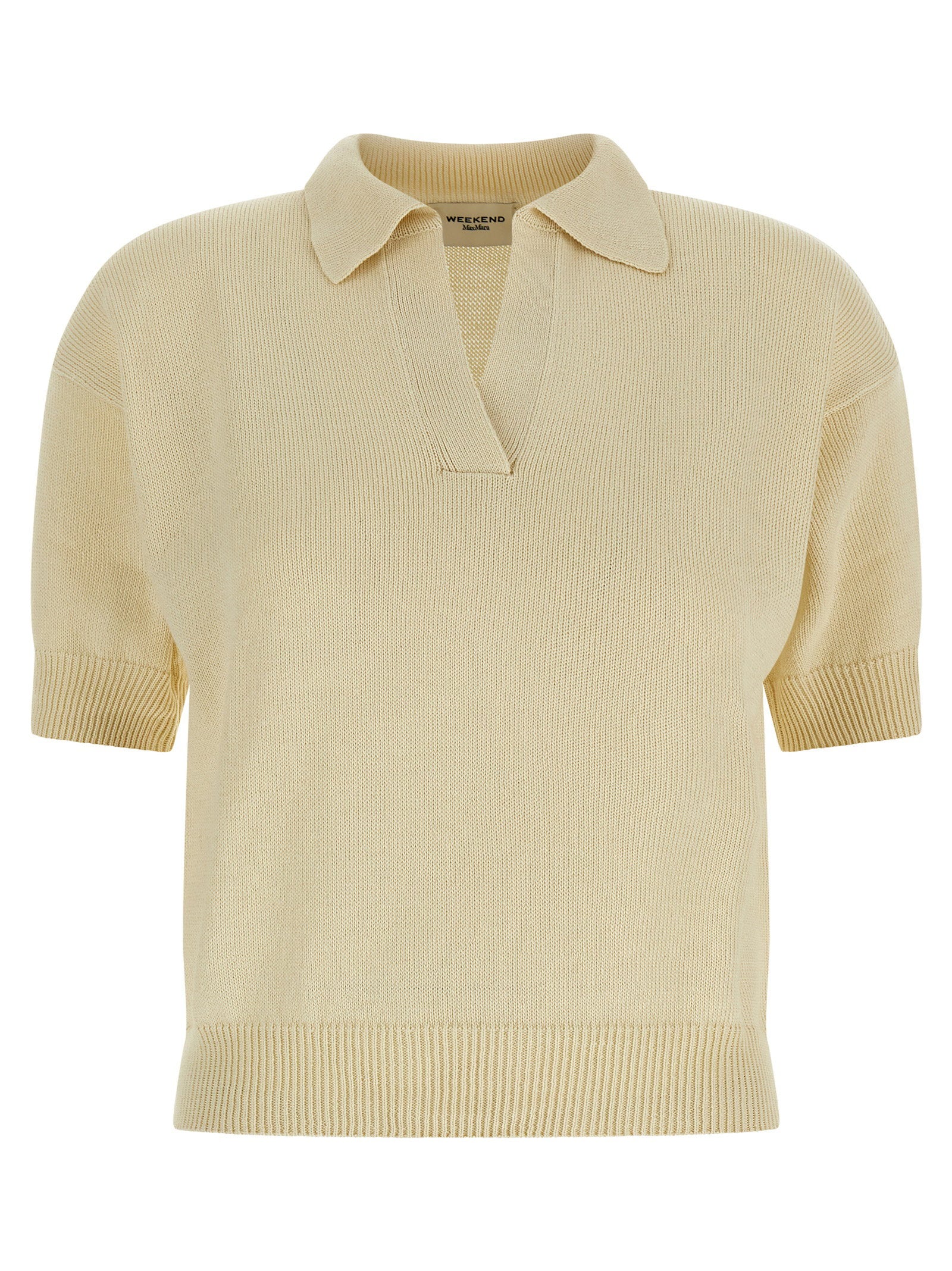 Weekend Max Mara Cotton Knit Polo — Beige by Weekend Max Mara
