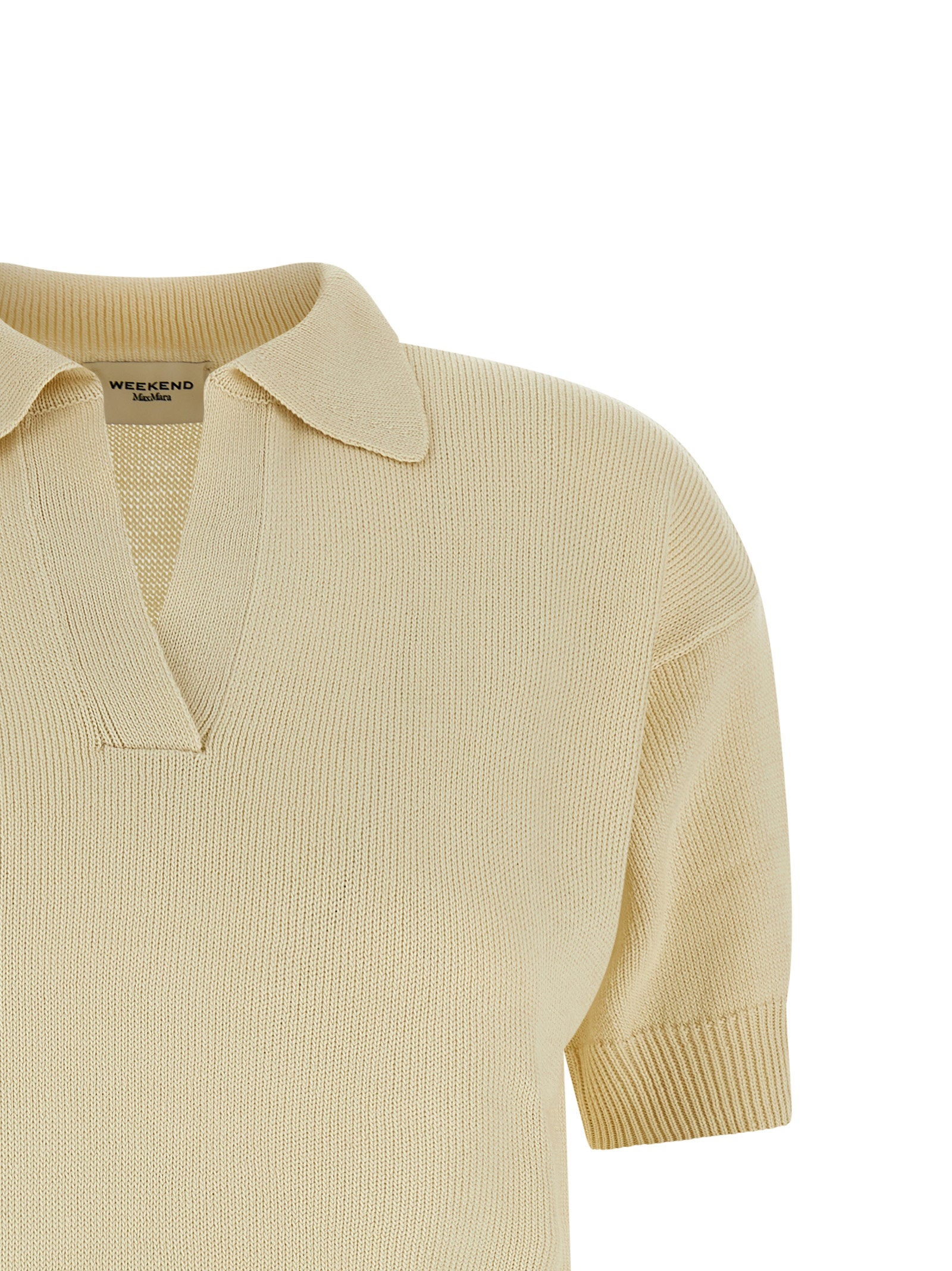 Weekend Max Mara Cotton Knit Polo — Beige, view 3