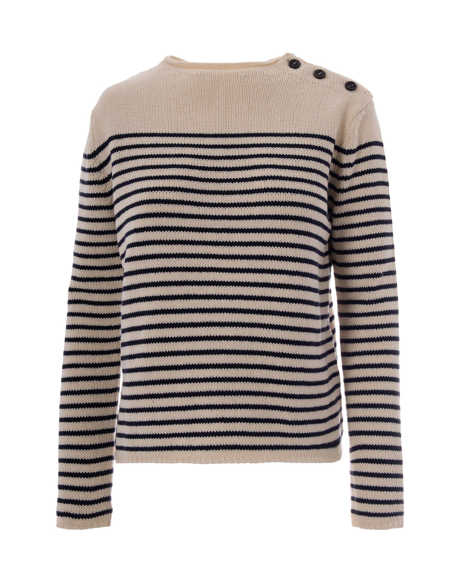 Weekend Max Mara Striped Crew-Neck Sweater — Beige by Weekend Max Mara