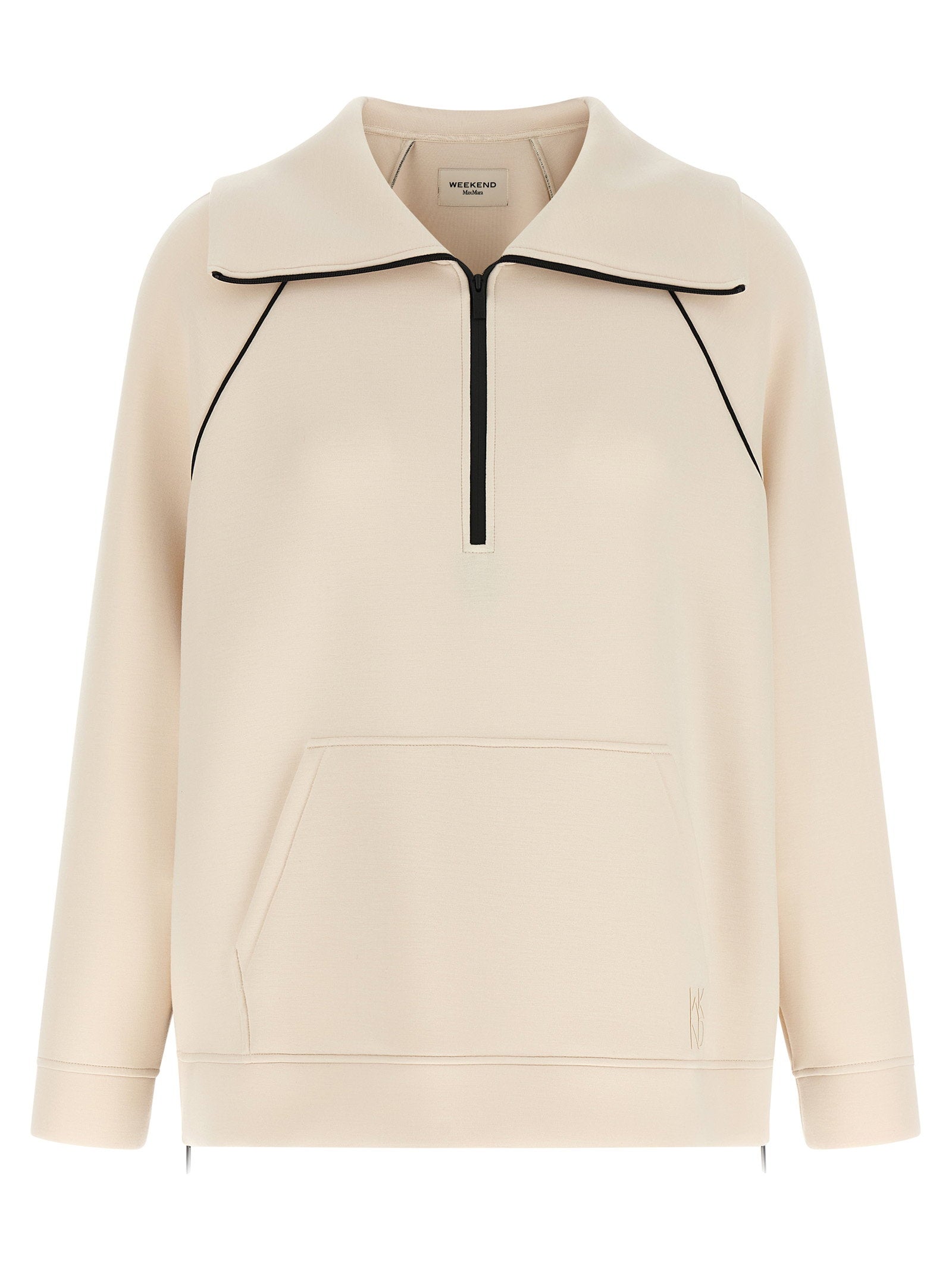 Weekend Max Mara Half-Zip Raglan Sweatshirt — Beige by Weekend Max Mara