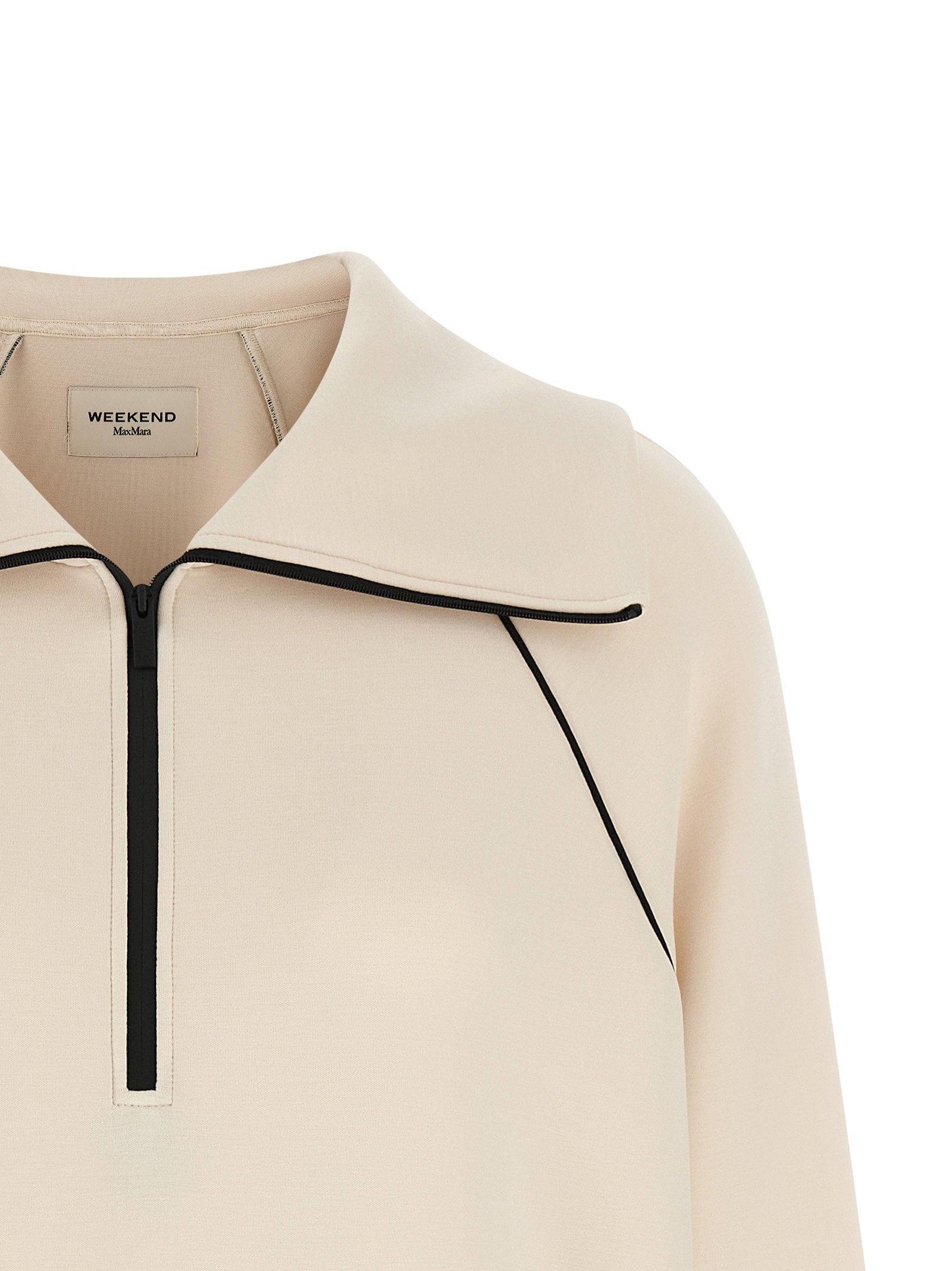 Weekend Max Mara Half-Zip Raglan Sweatshirt — Beige, view 3