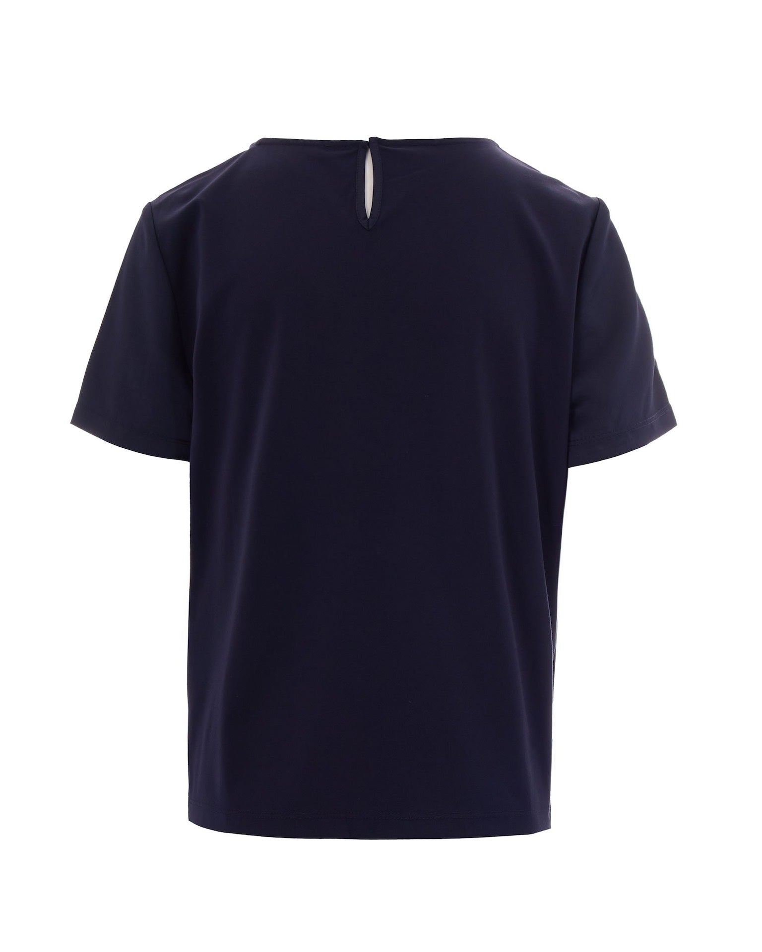 Weekend Max Mara Washed Technical Satin T-Shirt — Blue, view 2