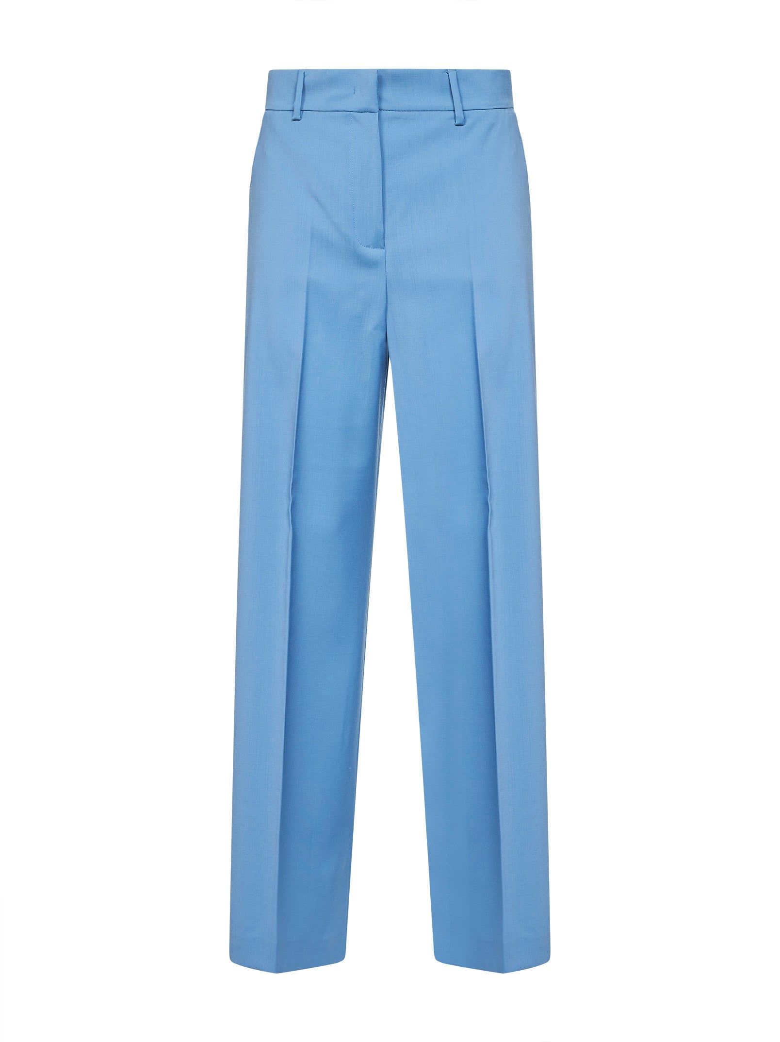 Weekend Max Mara Virgin Wool Palazzo Trousers — Blue by Weekend Max Mara