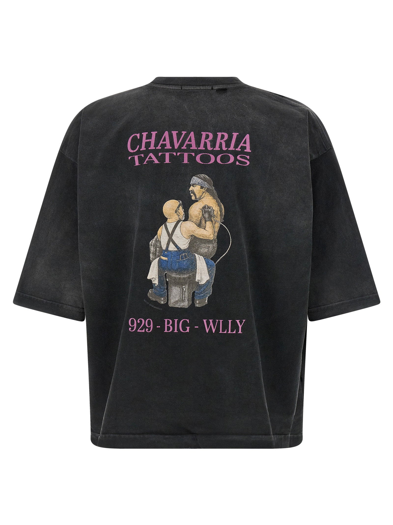 Willy Chavarria Willy Tattoo Print T-Shirt — Black, view 2