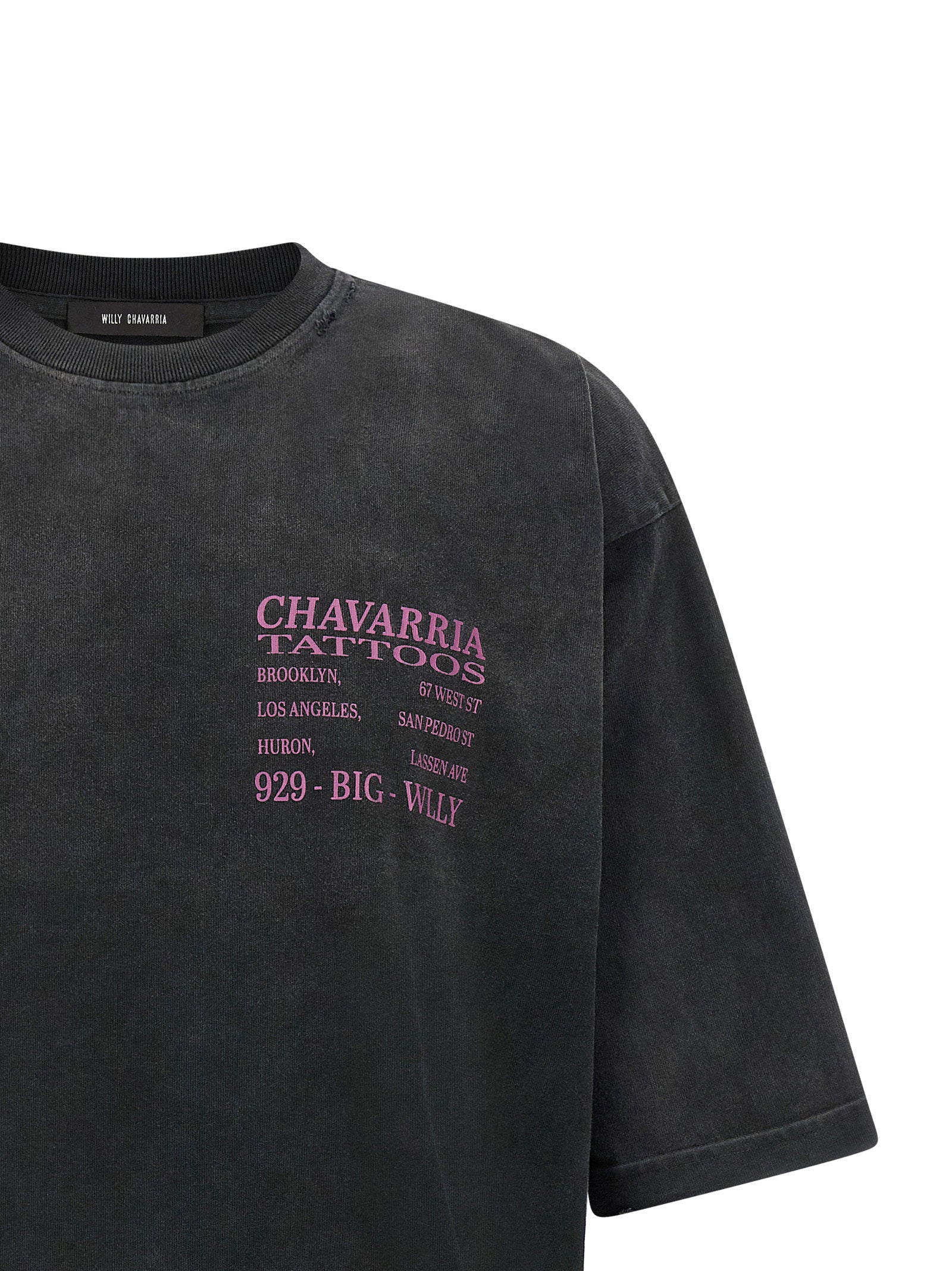Willy Chavarria Willy Tattoo Print T-Shirt — Black, view 3