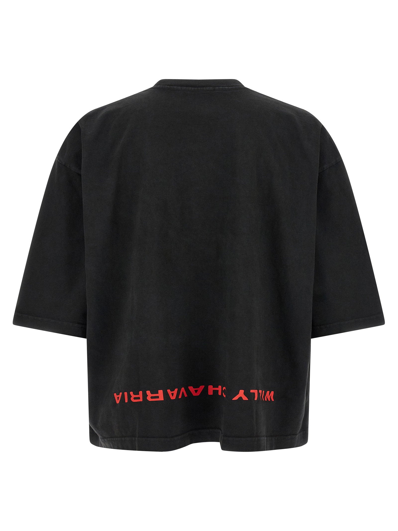 Willy Chavarria Embroidered Logo T-shirt — Black, view 2