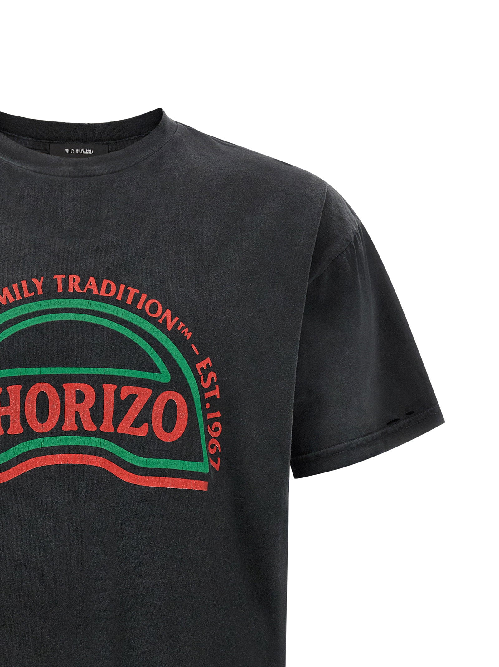 Willy Chavarria Vintage Graphic Print T-Shirt — Black, view 3