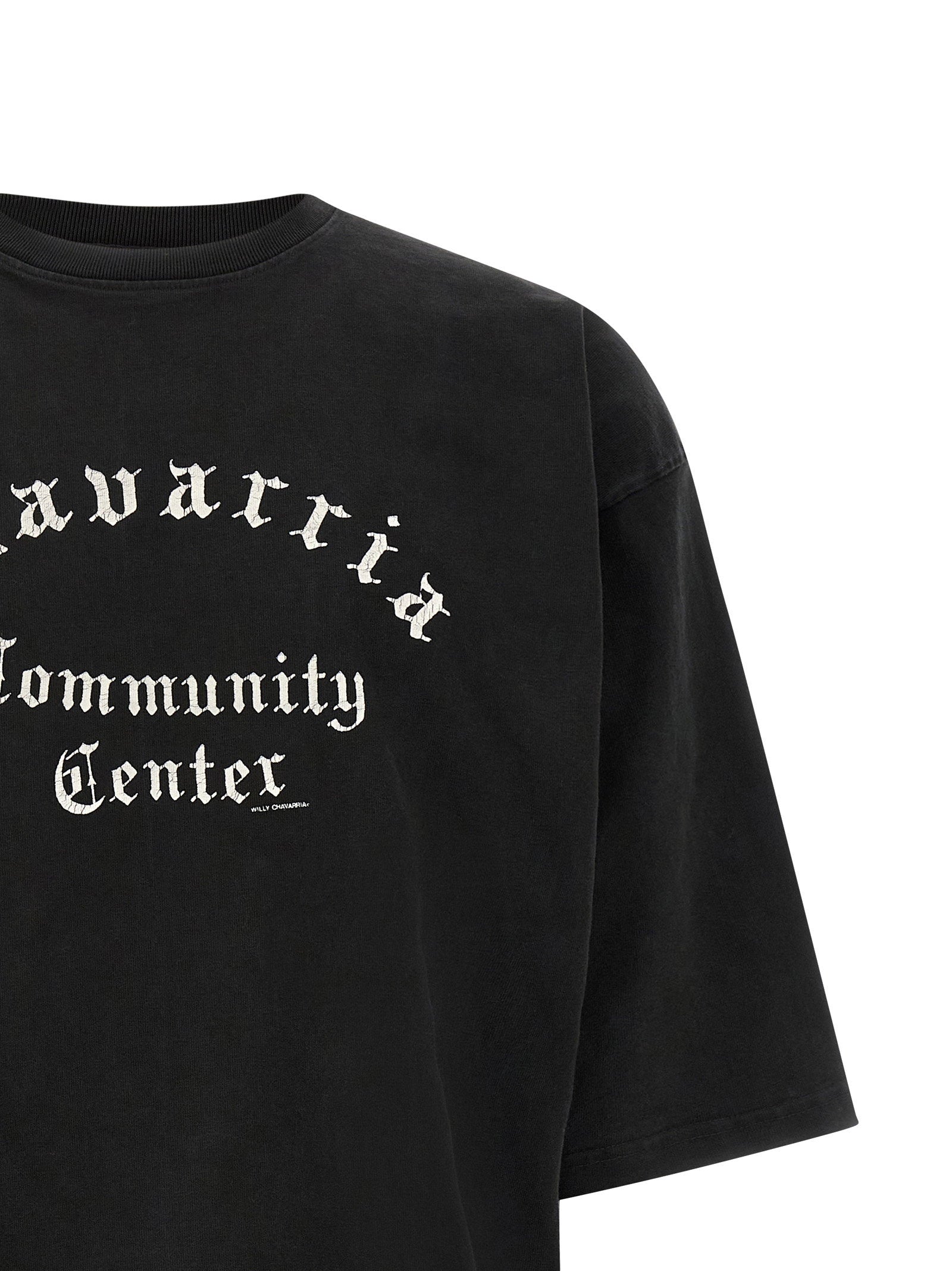 Willy Chavarria Logo-Embroidered T-Shirt — Black, view 3