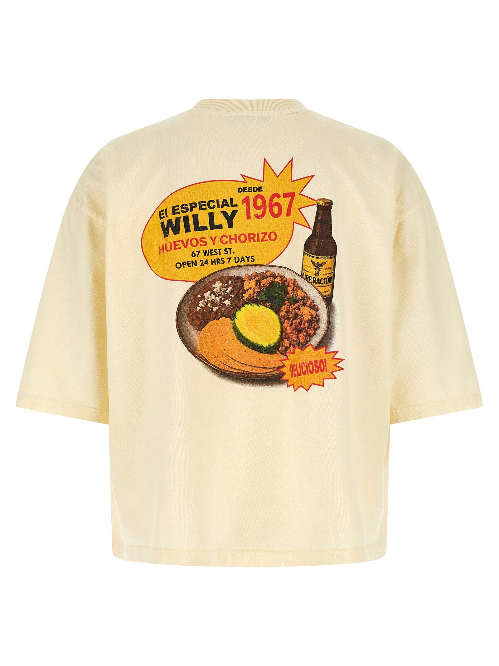 Willy Chavarria Logo Print T-Shirt — Cream, view 2