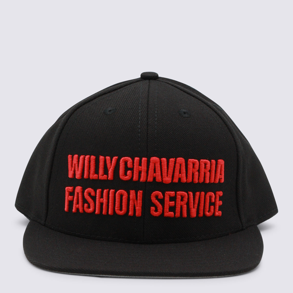 Willy Chavarria WCASC0079 Embroidered Logo Baseball Cap — Black by Willy Chavarria