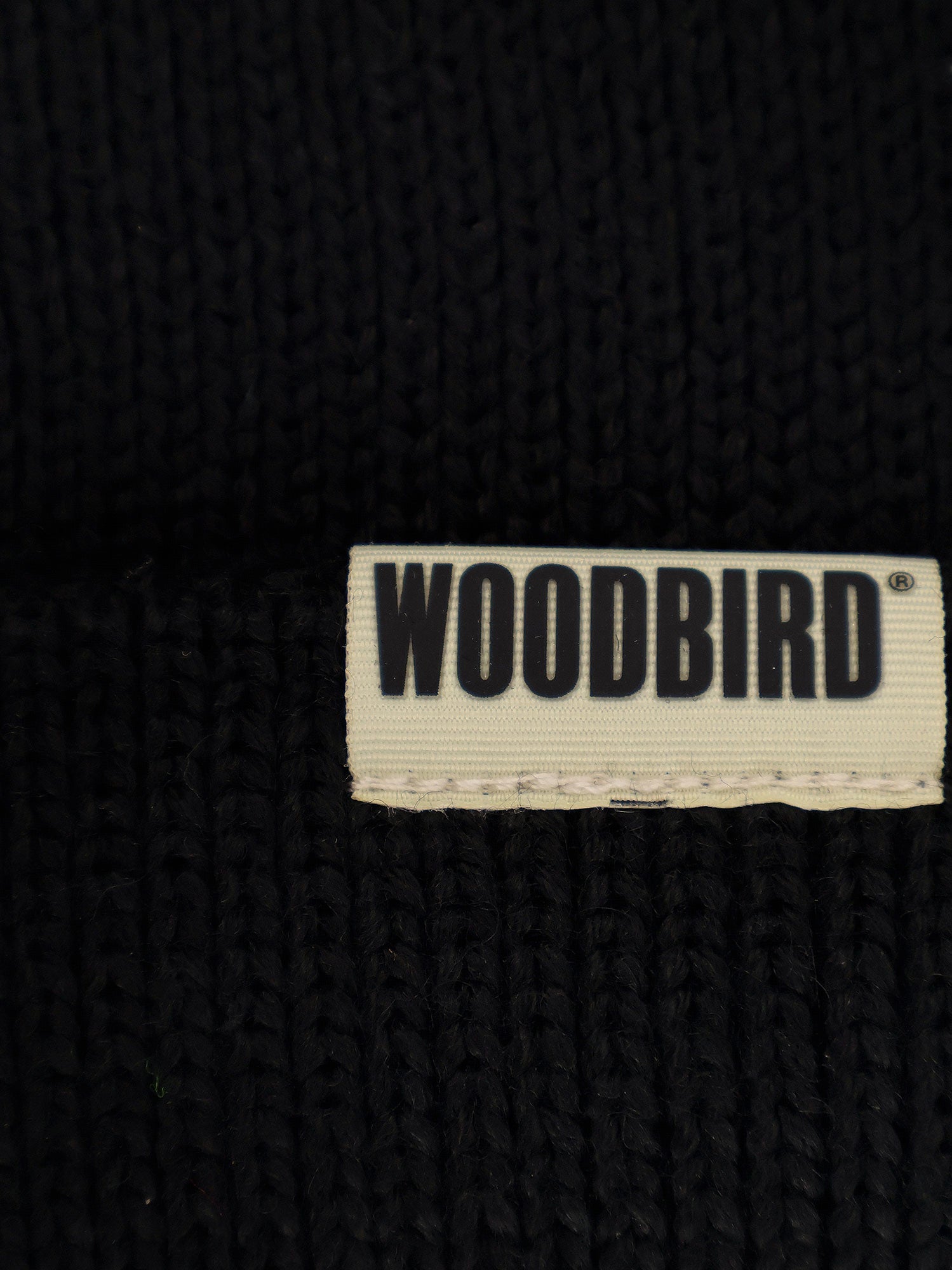 Woodbird 2336002 Ribbed Knit Wool-Acrylic Beanie — Black, view 3