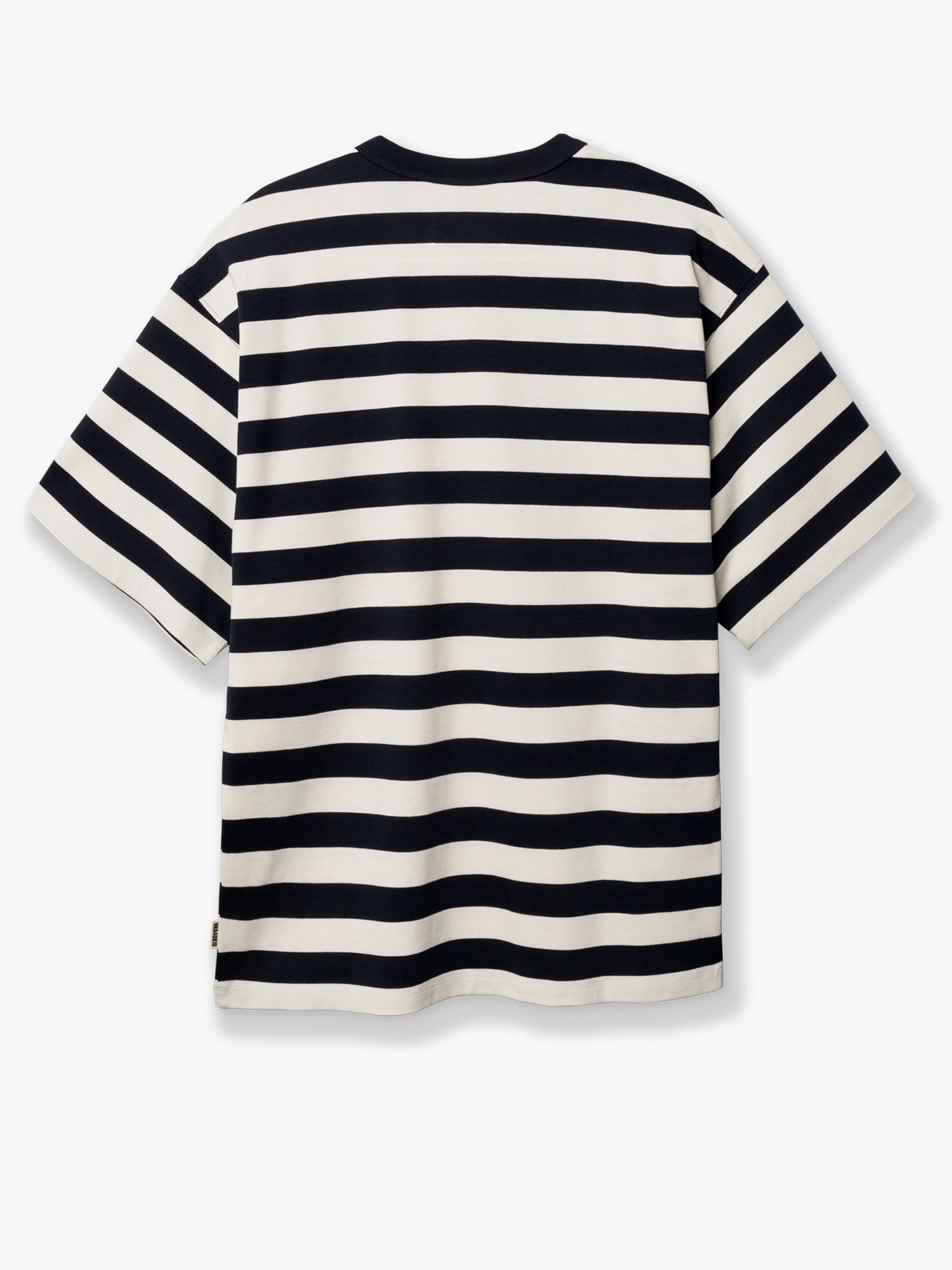 Woodbird Striped Organic Cotton T-Shirt — Navy, view 2