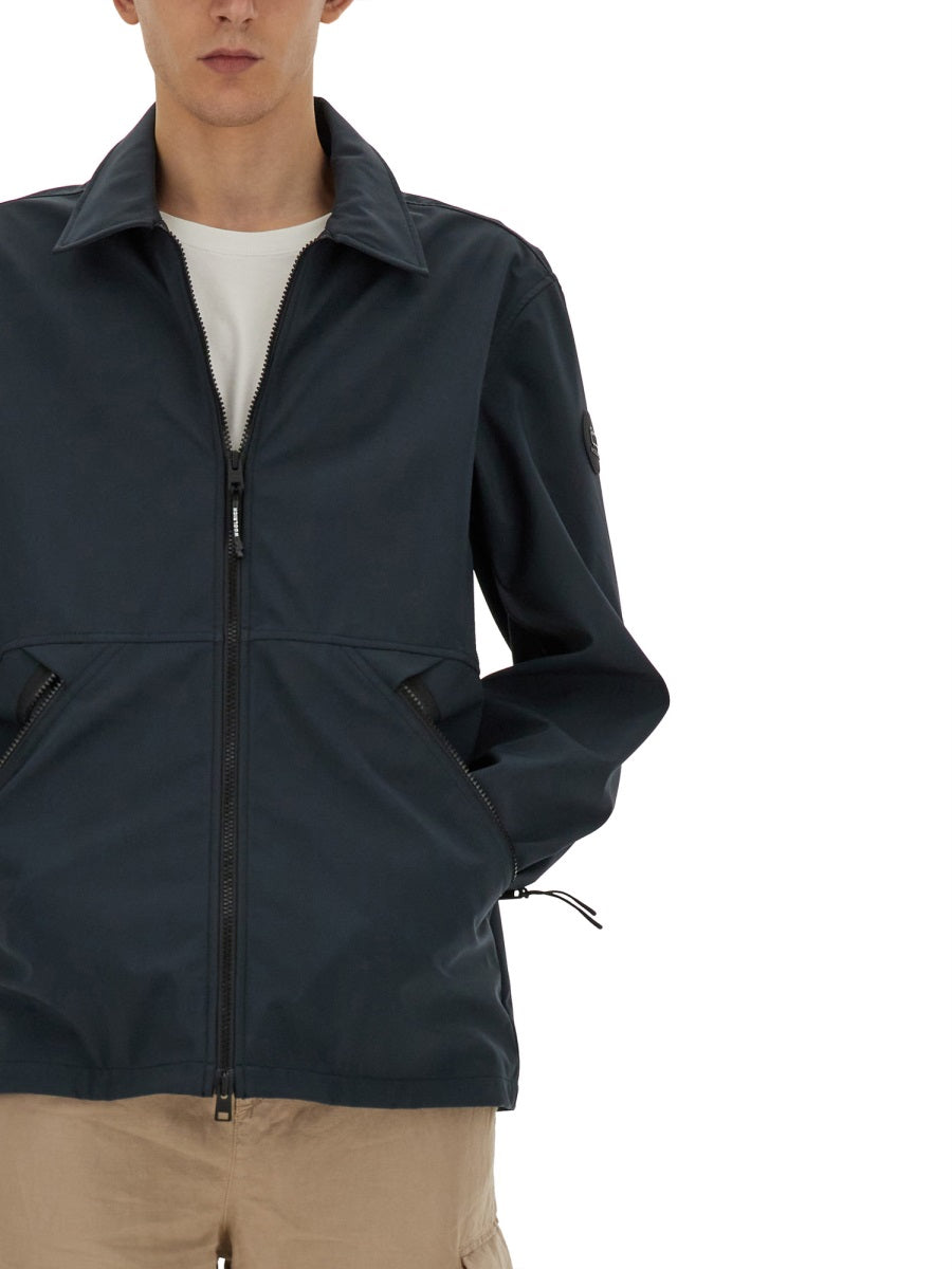 Woolrich Logo-Embroidered Polyester Jacket — Blue, view 2