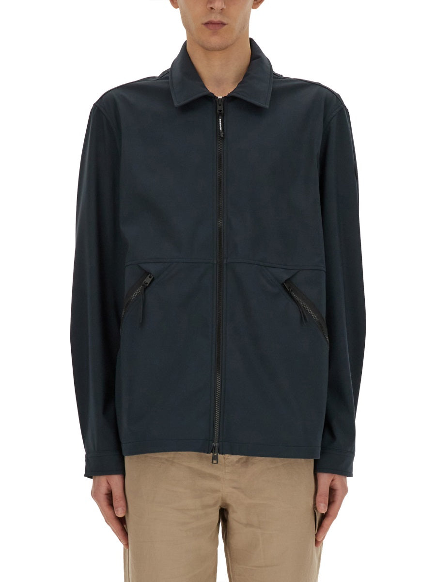 Woolrich Logo-Embroidered Polyester Jacket — Blue, view 3