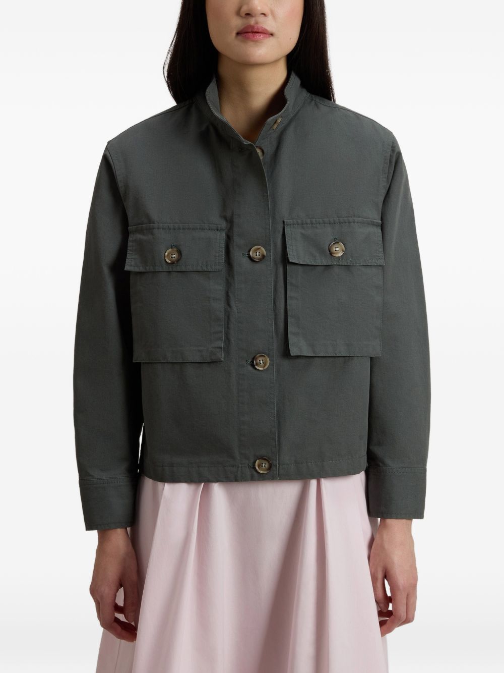 Woolrich Canvas Field Overshirt — Charcoal, view 5