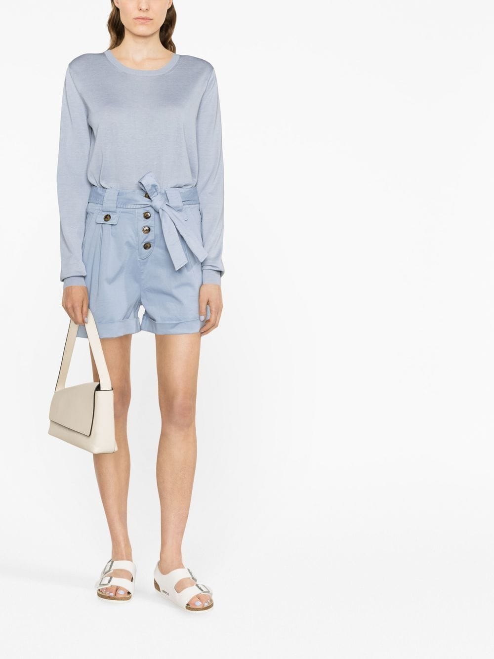 Woolrich Stretch Cotton Twill Shorts — light blue, view 2