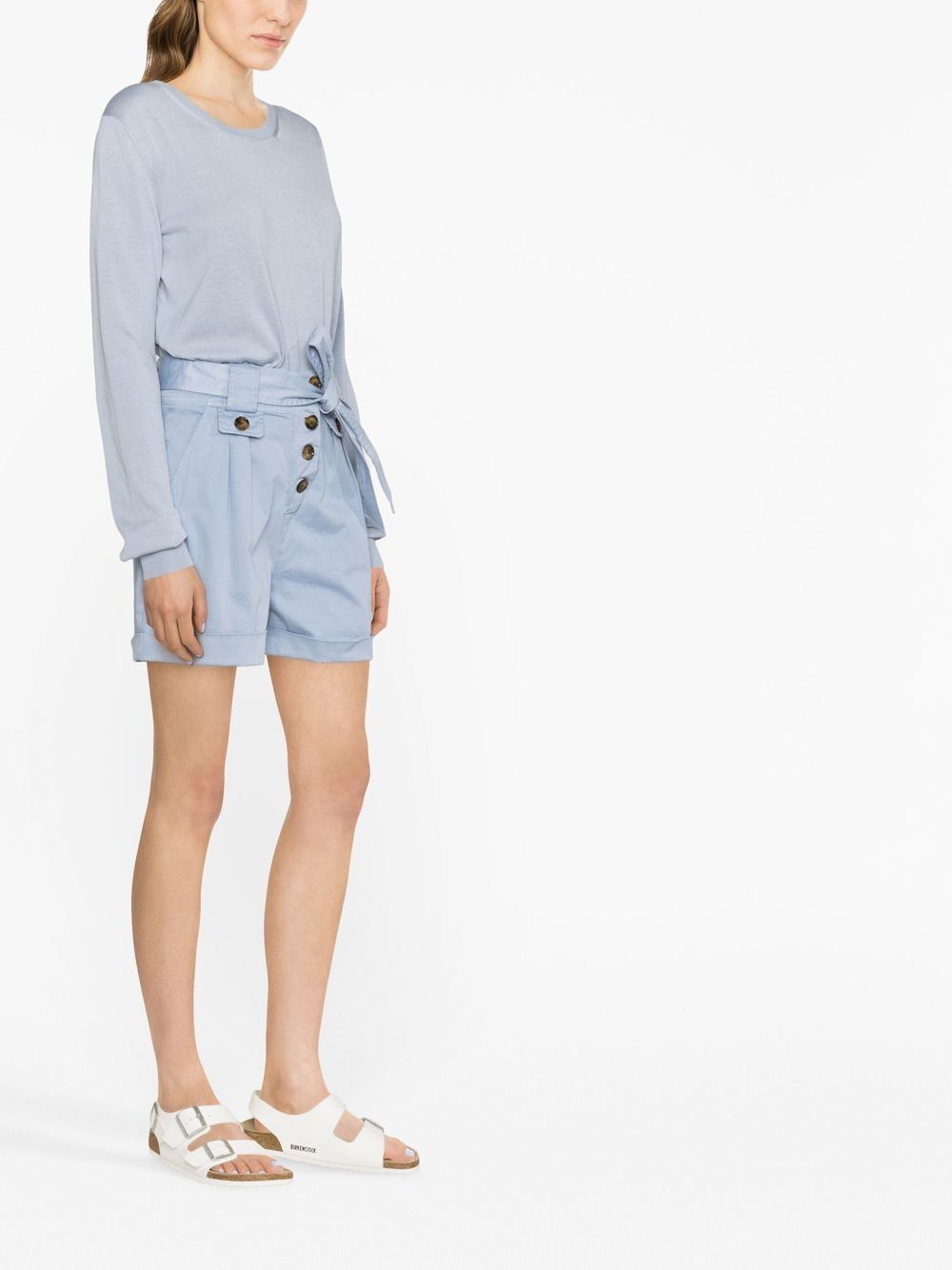 Woolrich Stretch Cotton Twill Shorts — light blue, view 3