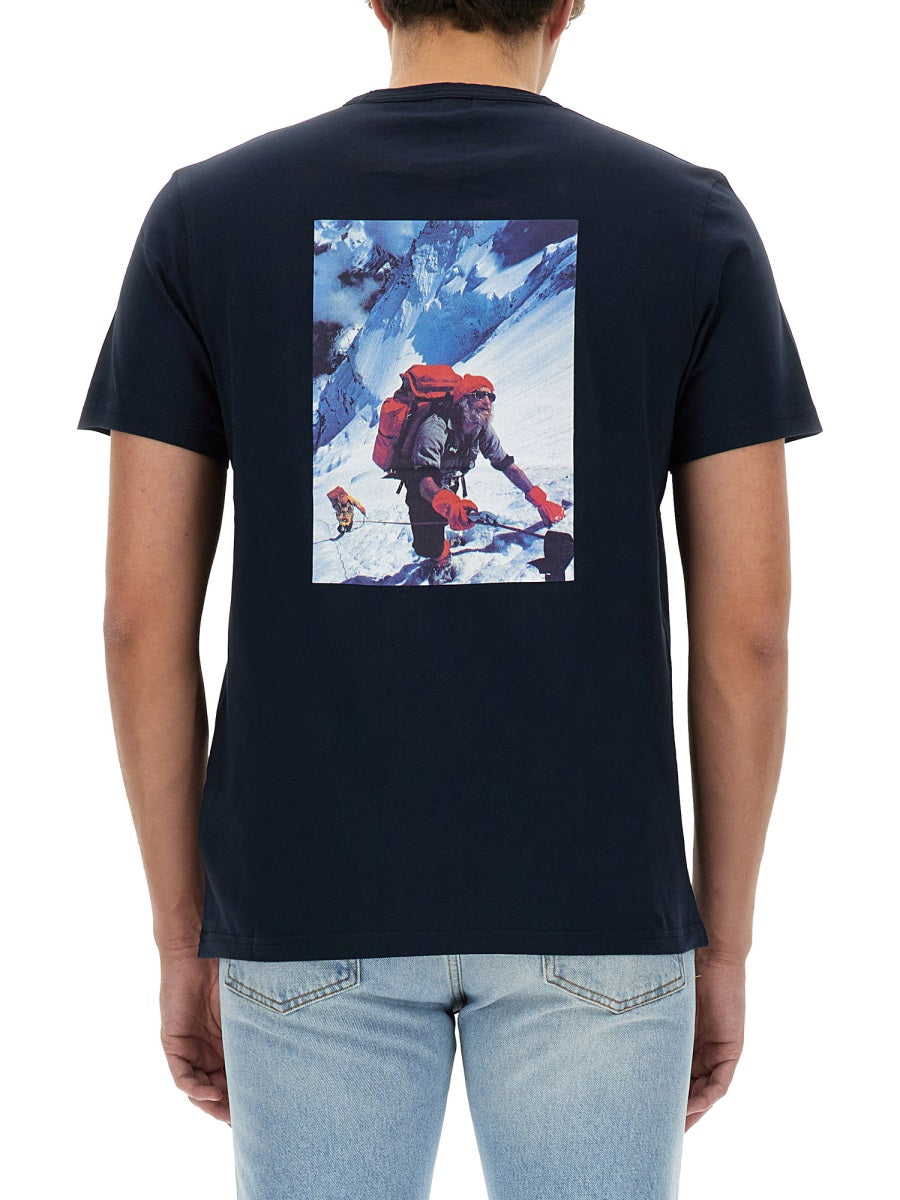 Woolrich Logo Cotton T-Shirt — Blue by Woolrich